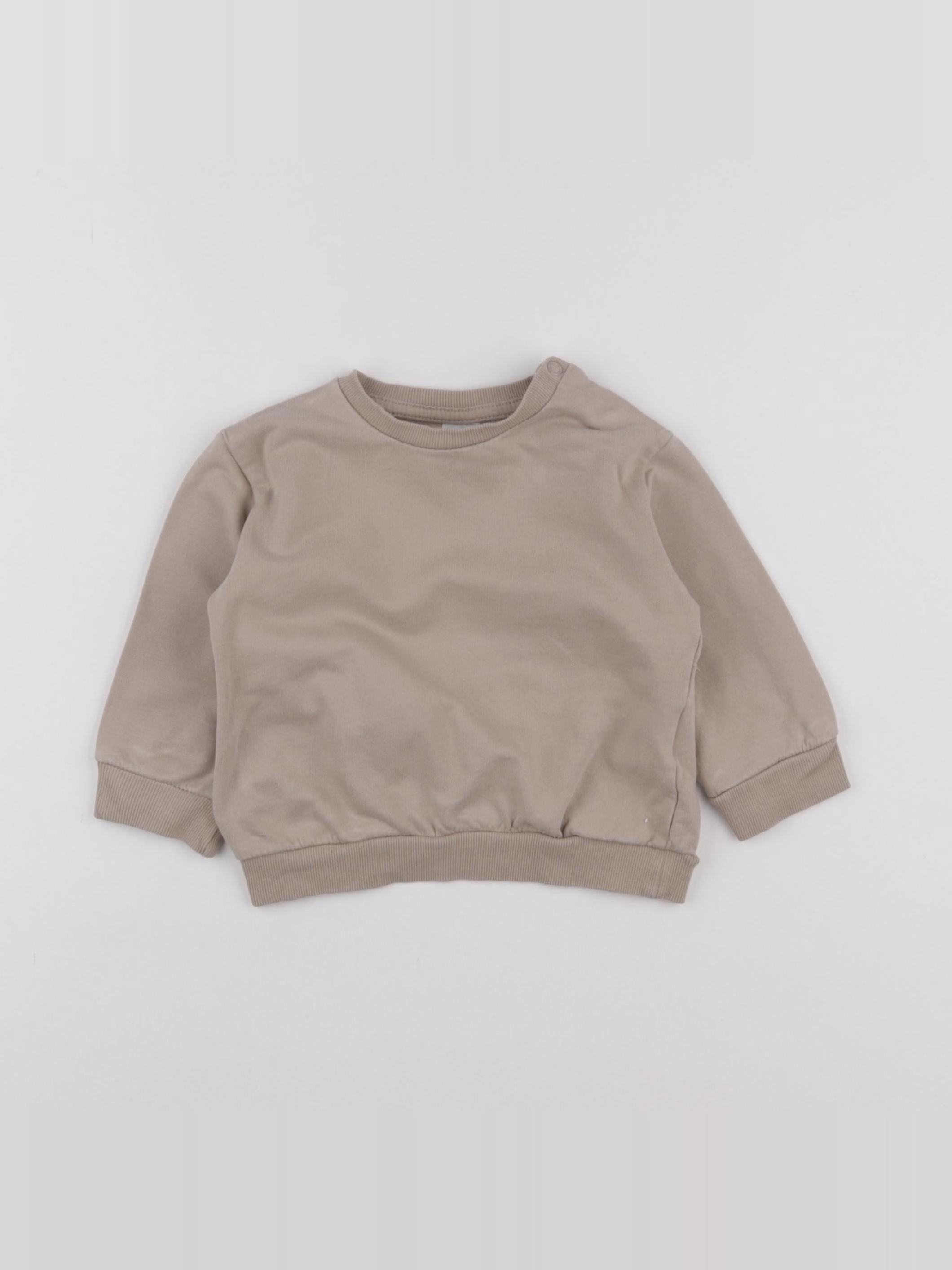 H&M - sweat beige - 6/9 mois