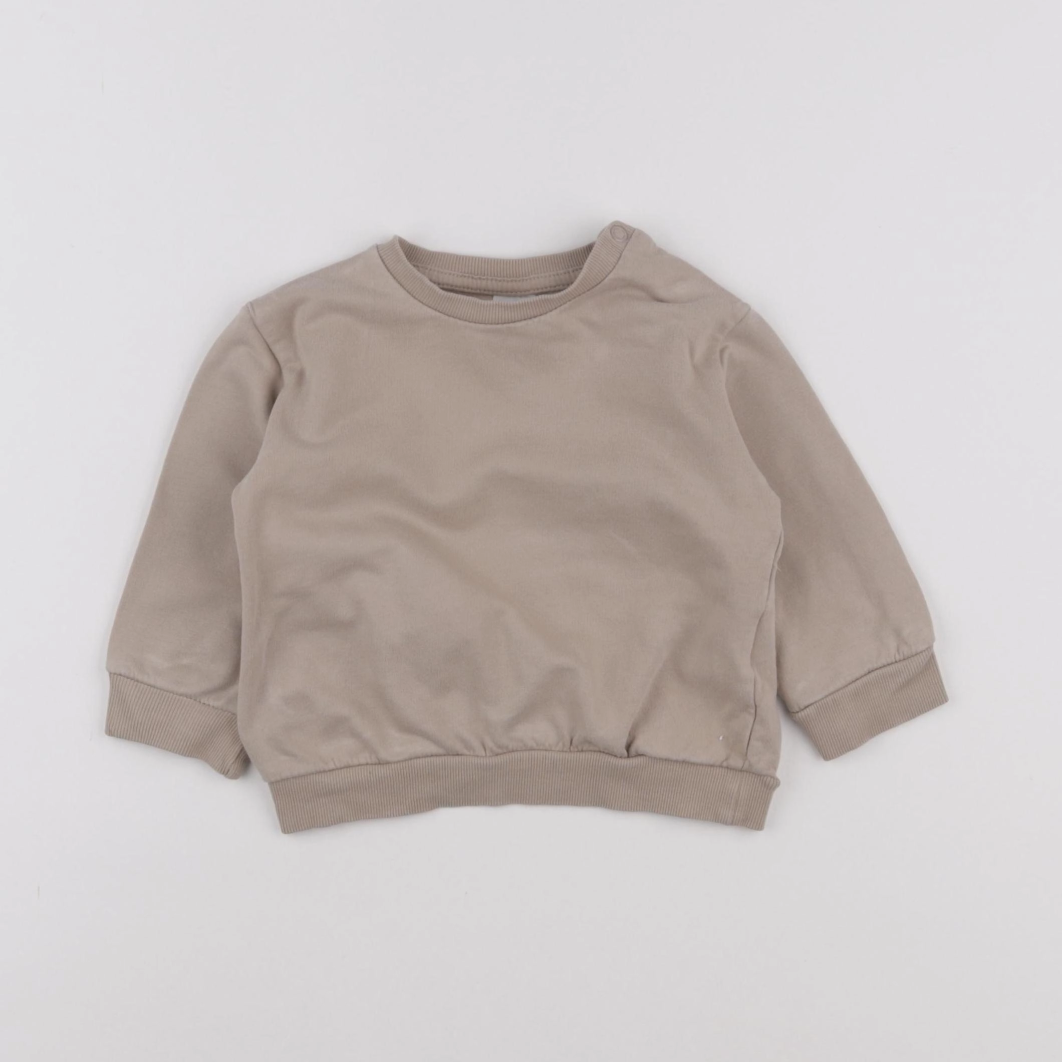 H&M - sweat beige - 6/9 mois