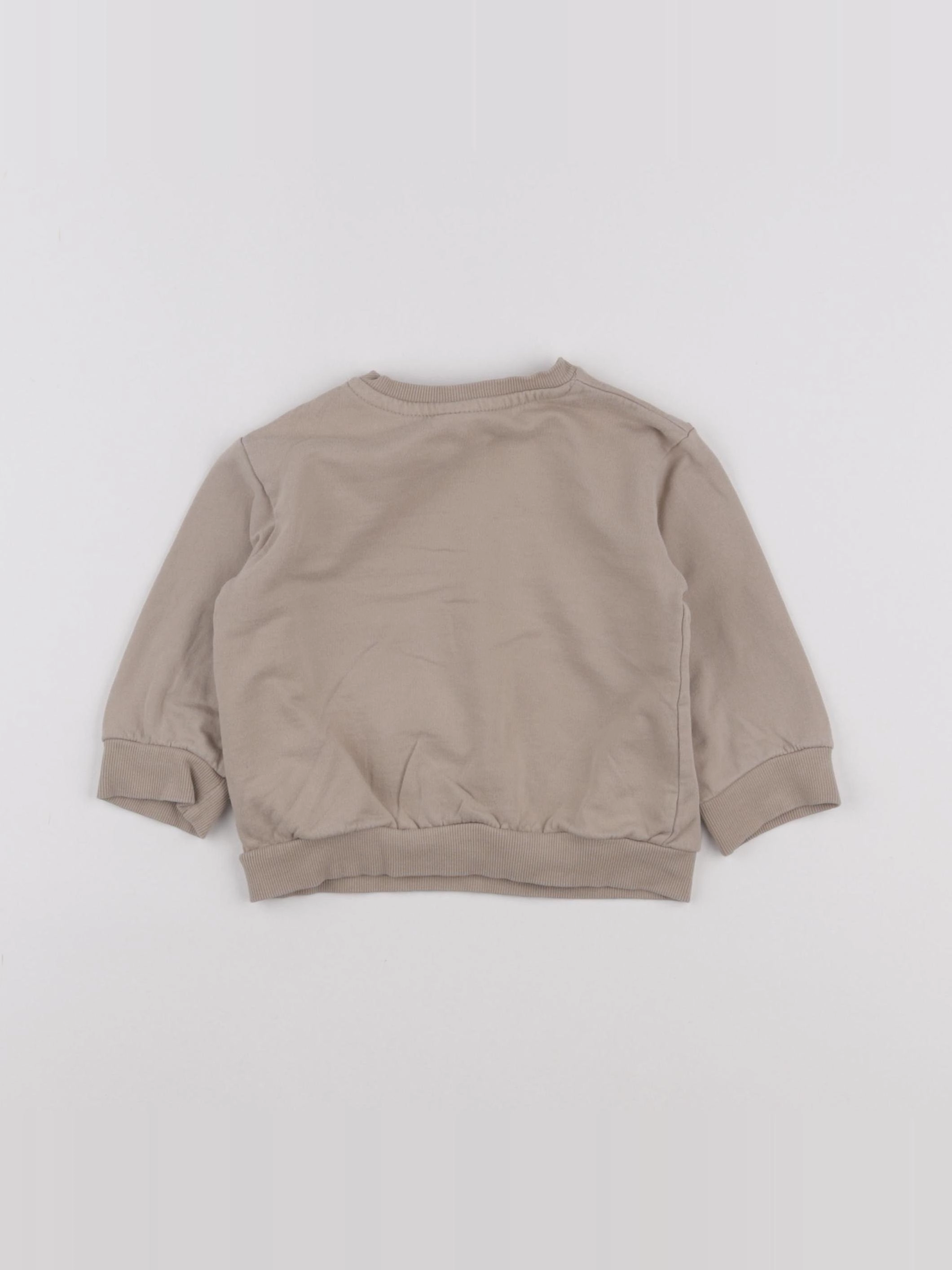 H&M - sweat beige - 6/9 mois