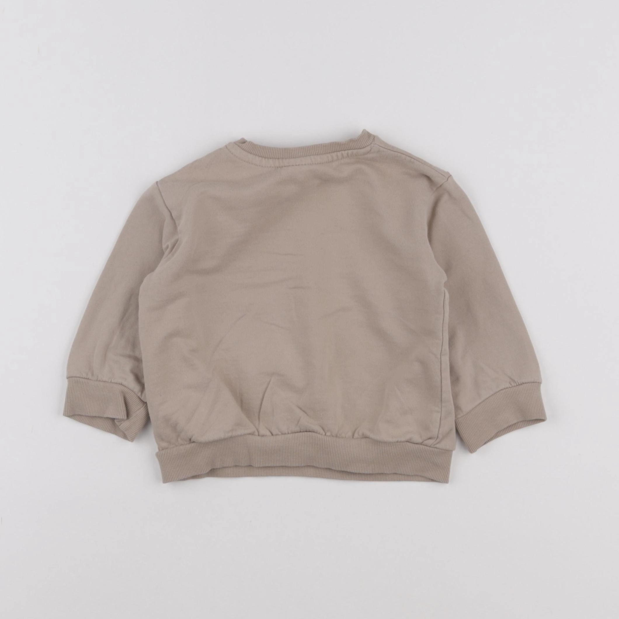 H&M - sweat beige - 6/9 mois