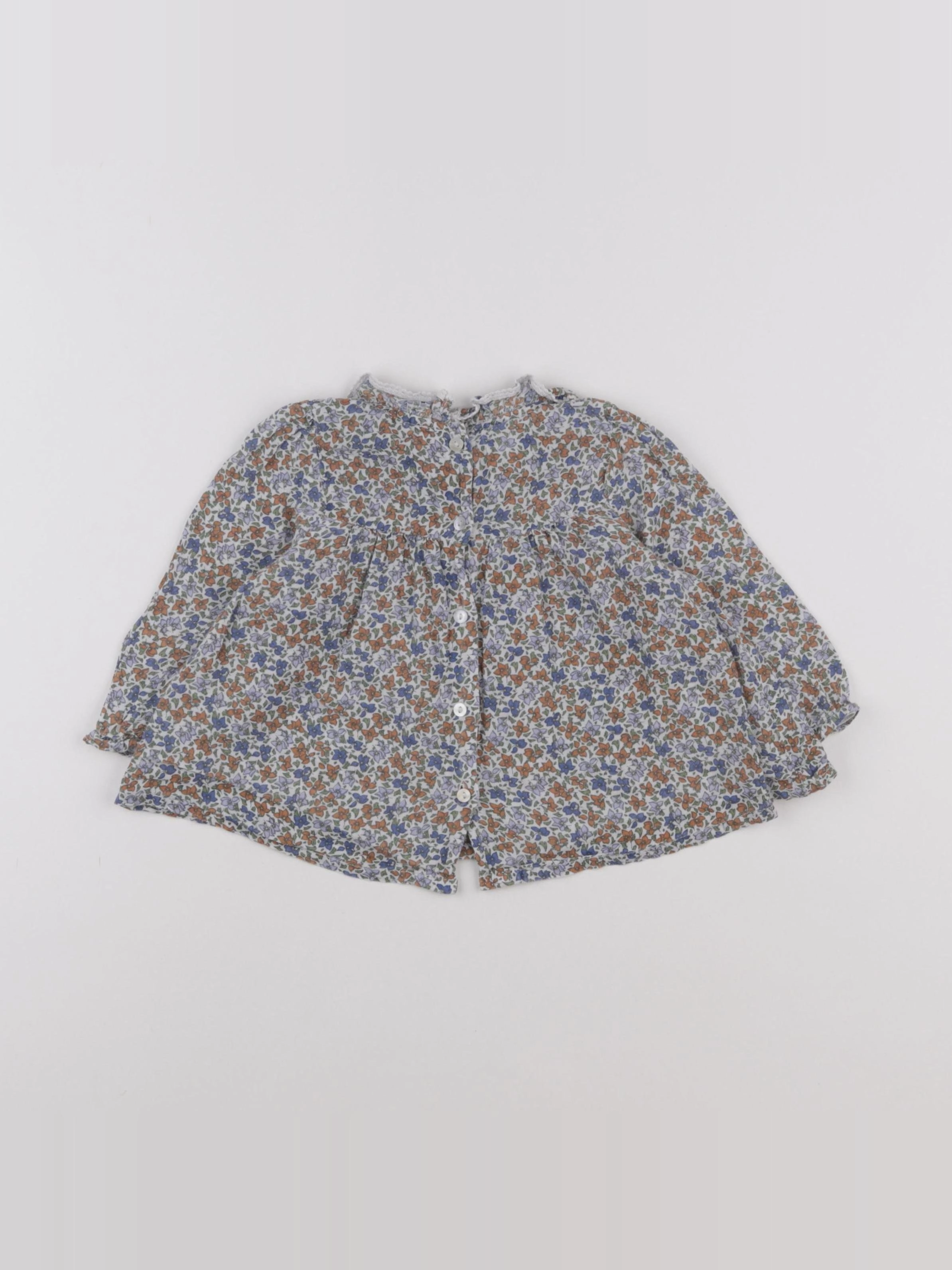 Boutchou - blouse bleu - 12 mois
