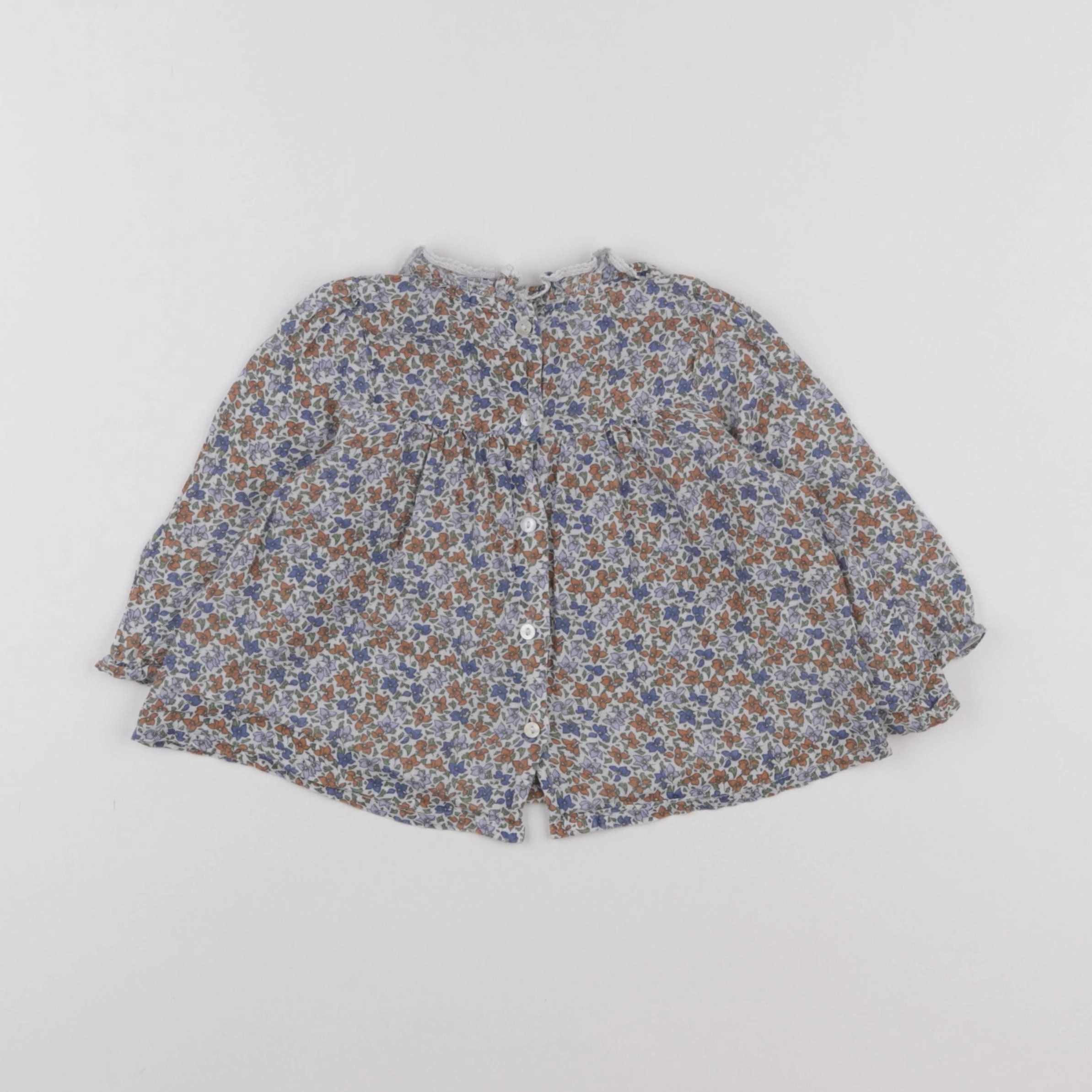 Boutchou - blouse bleu - 12 mois