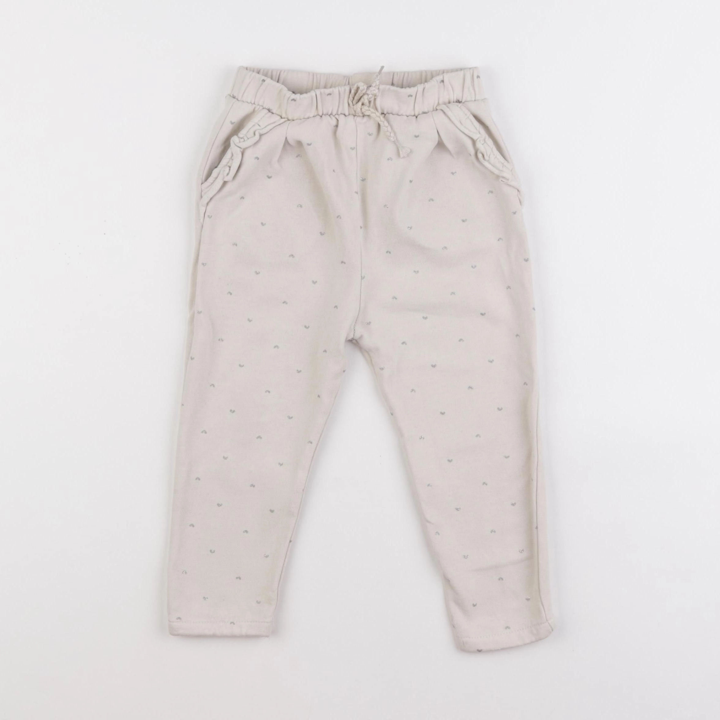 Vertbaudet - jogging beige, argent - 36 mois
