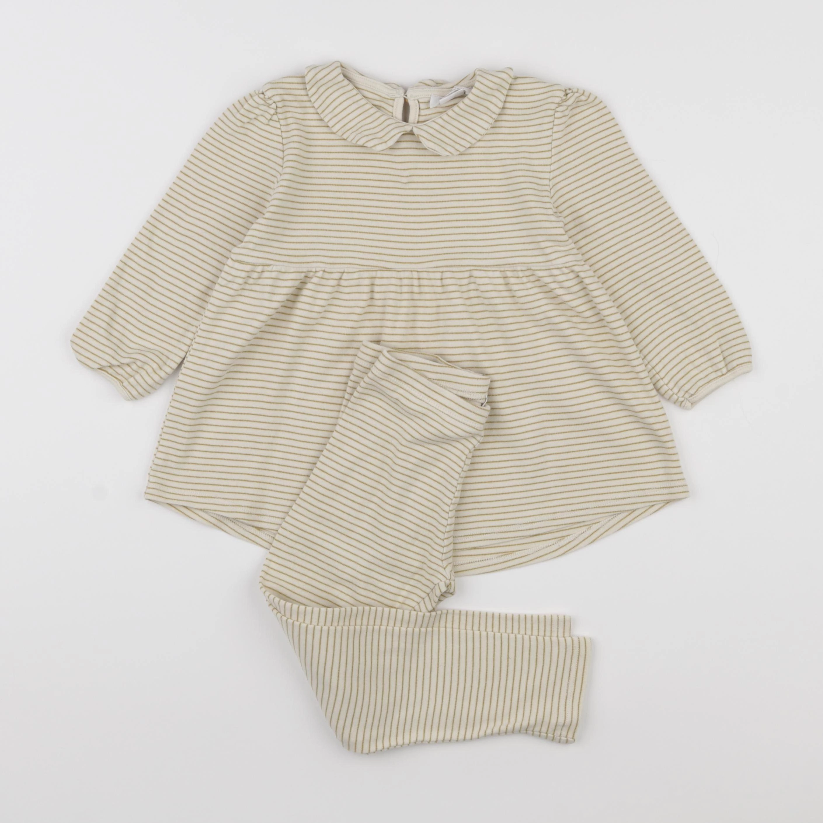 Zara - pyjama coton blanc, jaune - 3/4 ans