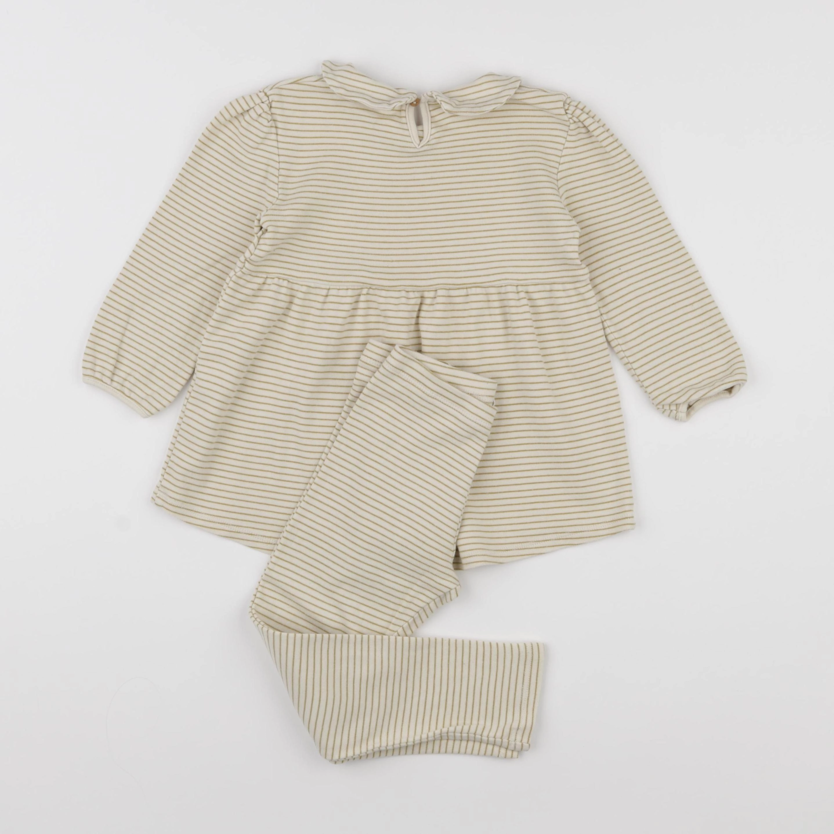 Zara - pyjama coton blanc, jaune - 3/4 ans