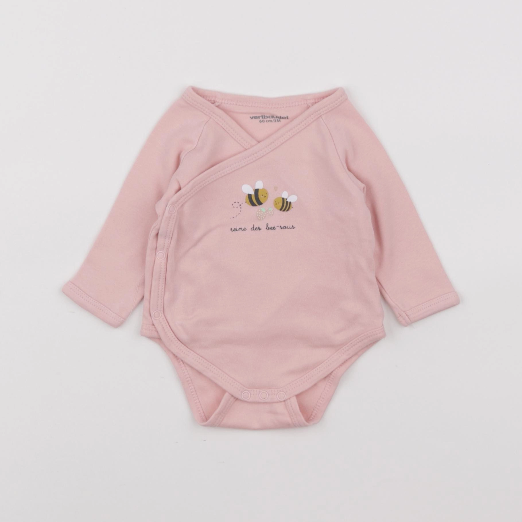 Vertbaudet - body rose - 3 mois