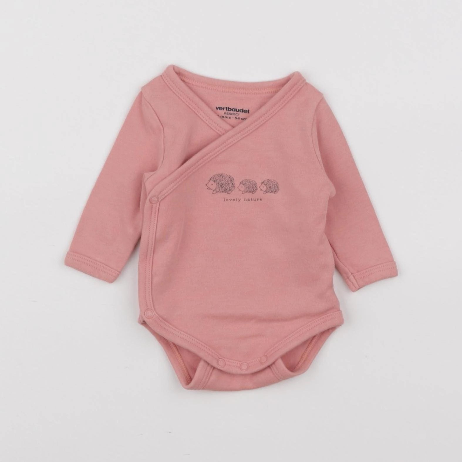 Vertbaudet - body rose - 1 mois