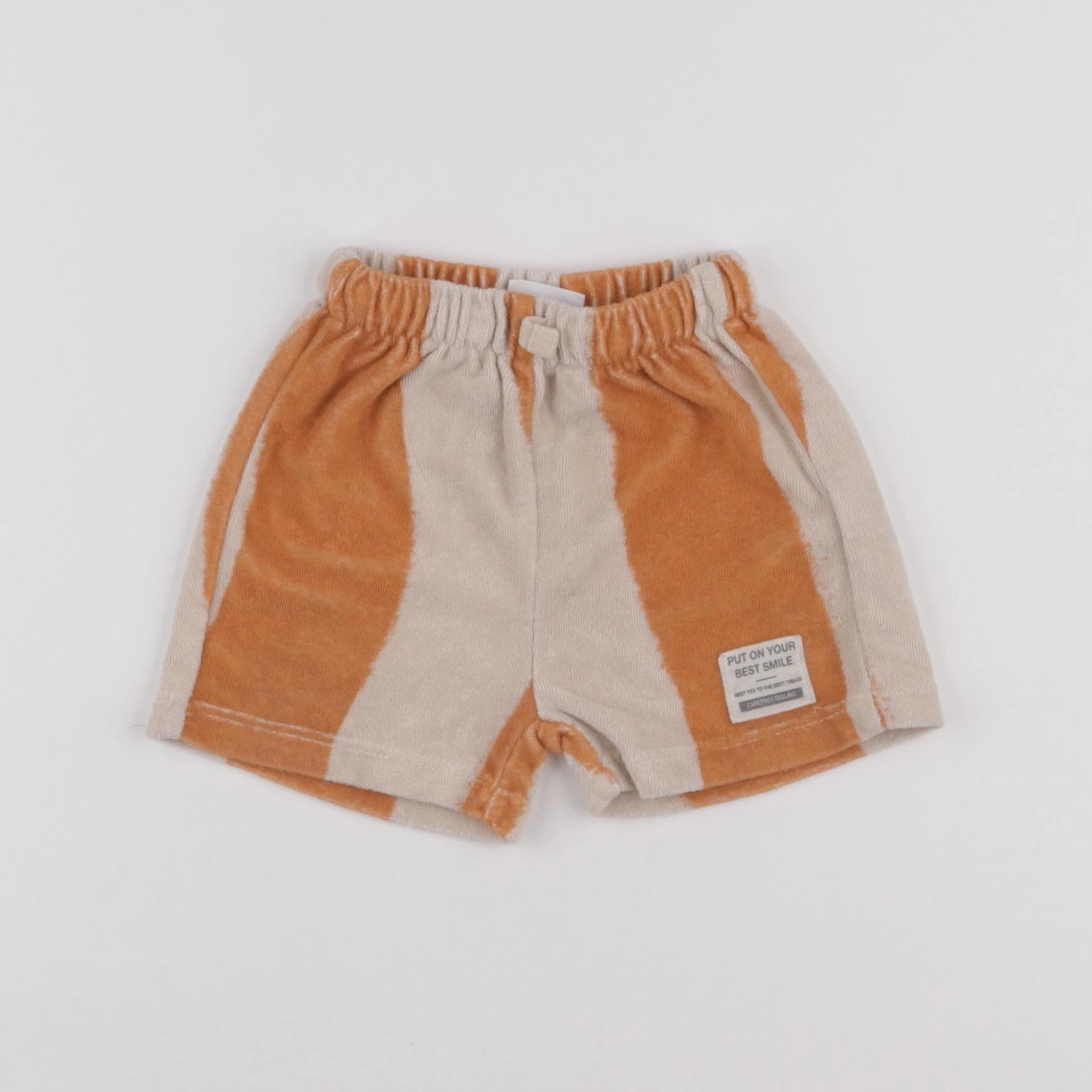 Petit Bateau - short beige, orange - 18 mois