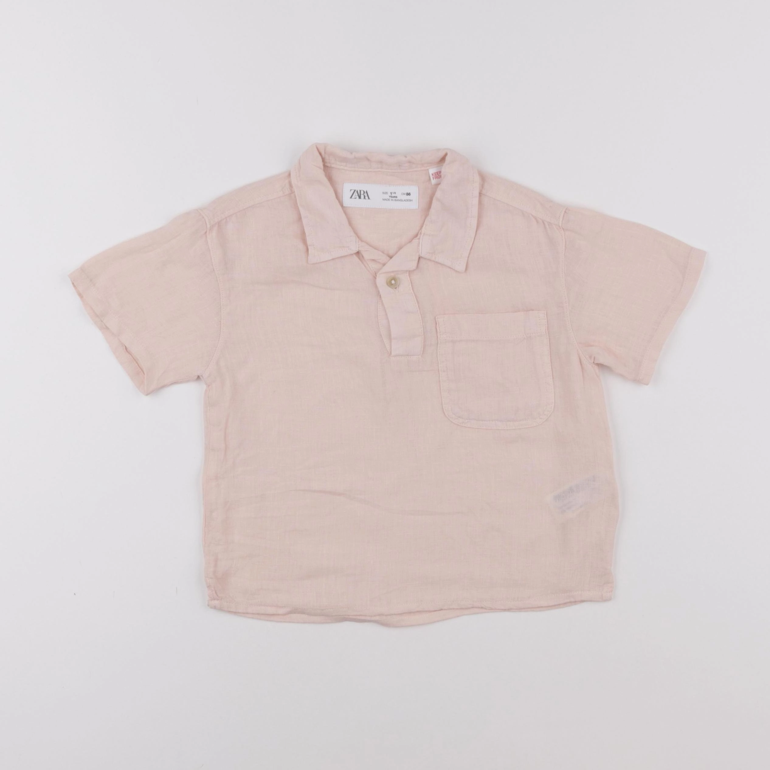 Zara - chemise rose - 18 mois