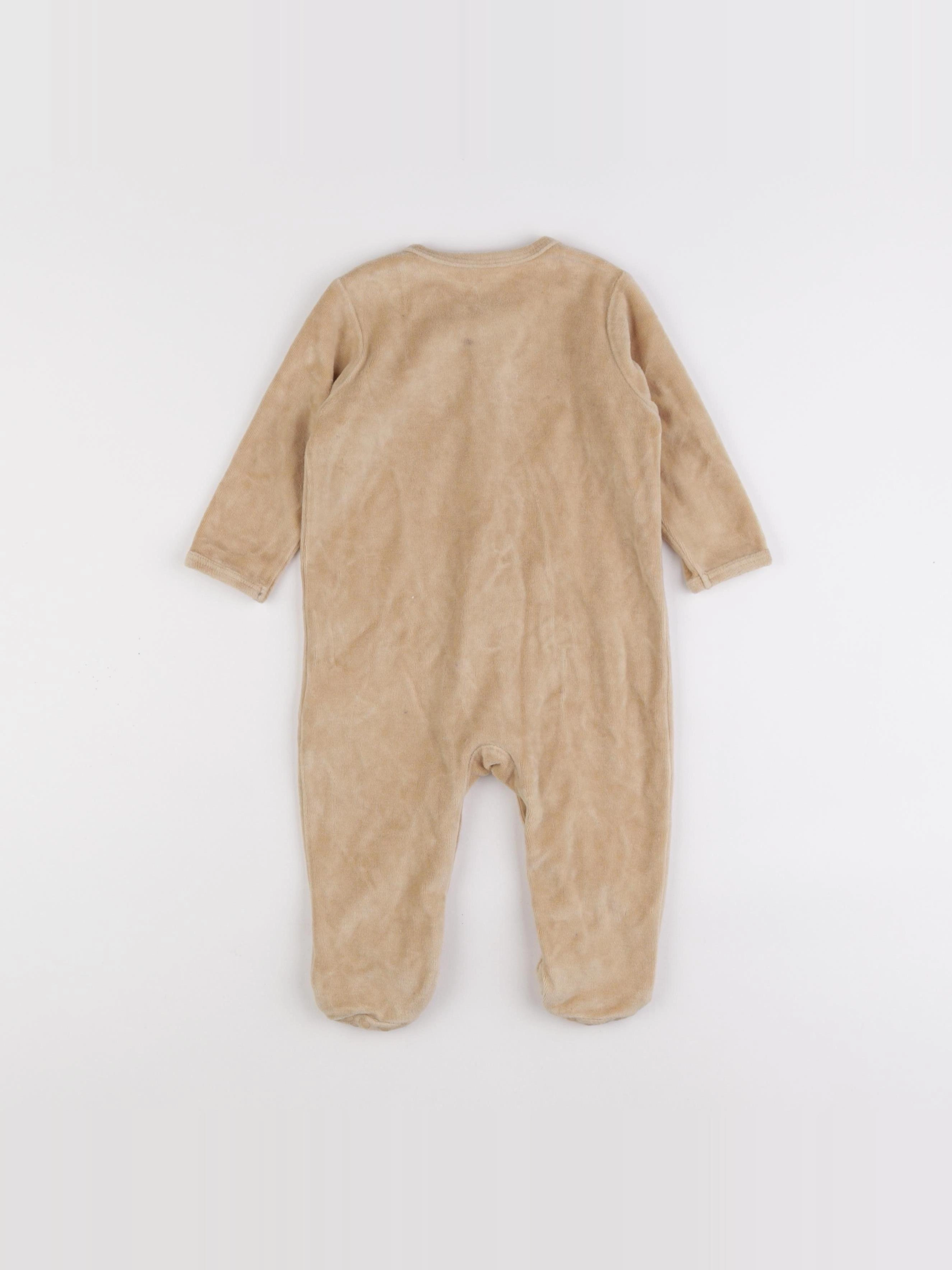 Vertbaudet - pyjama velours marron - 12 mois