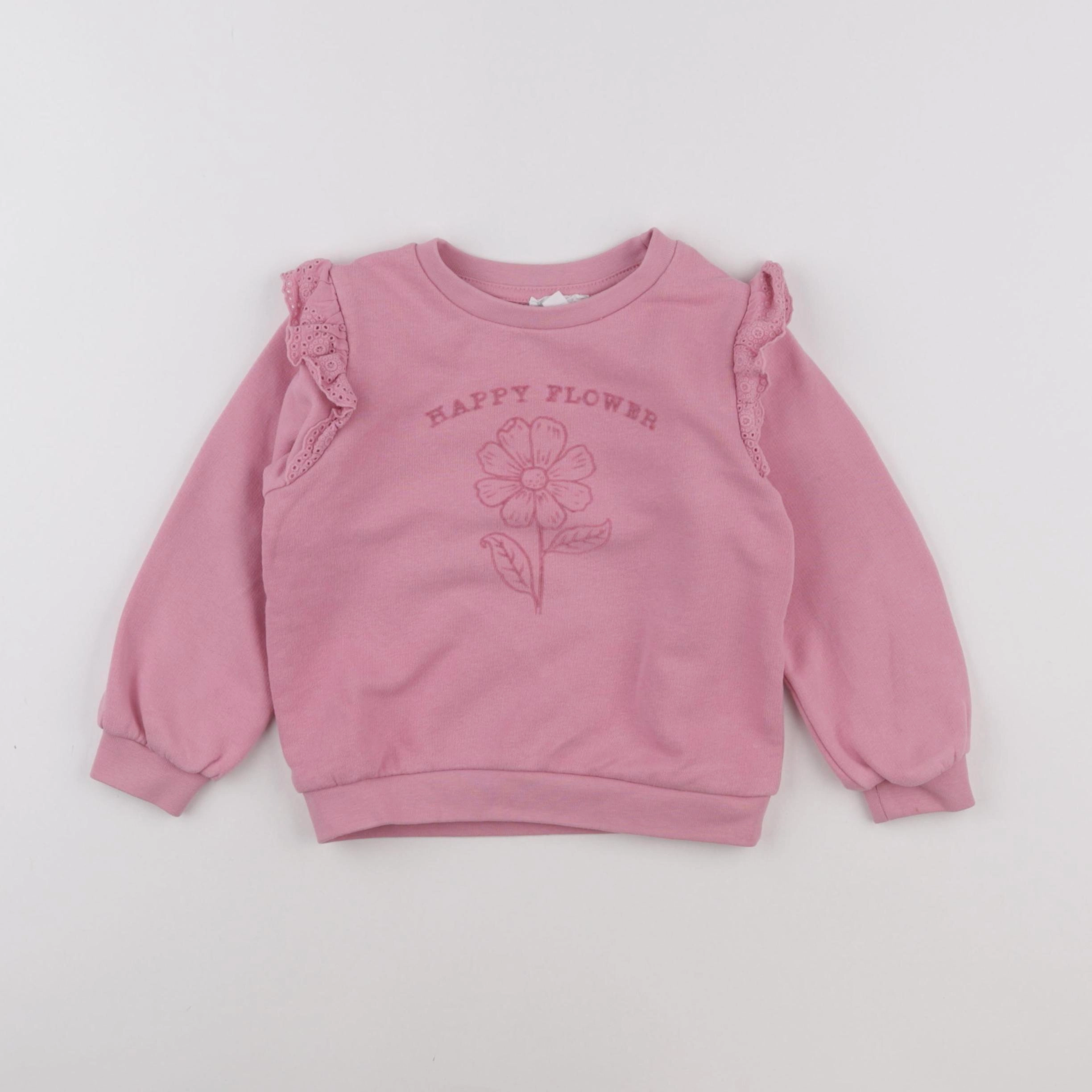 Vertbaudet - sweat rose - 3 ans