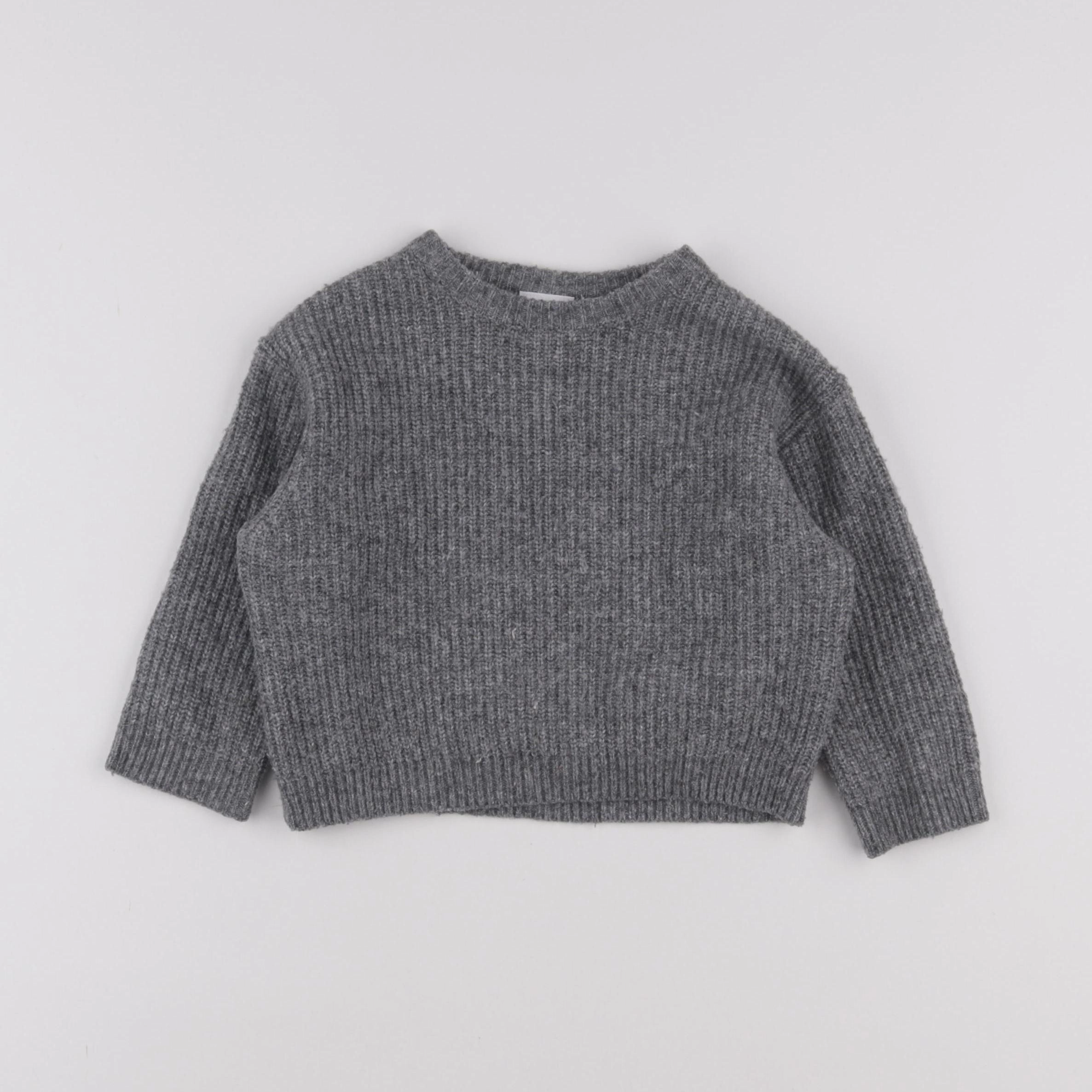Zara - pull gris - 12/18 mois