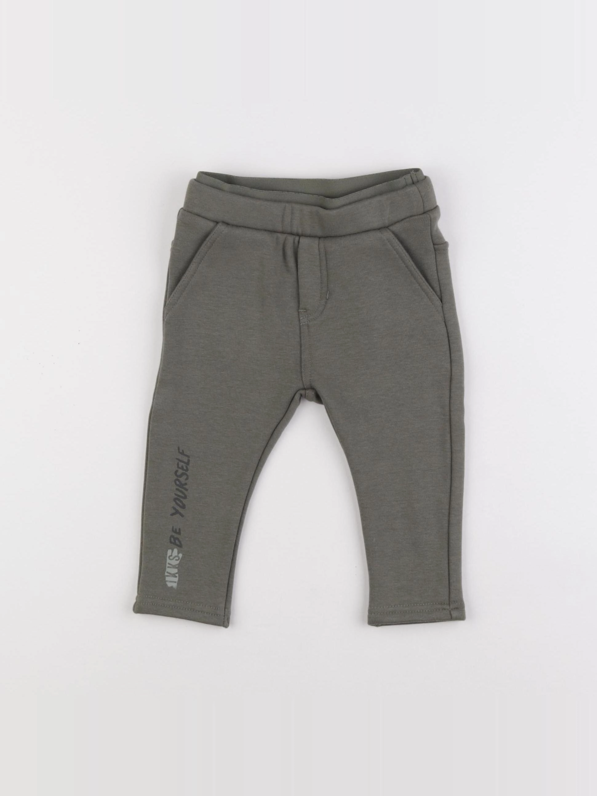 IKKS - pantalon doublé vert - 12 mois