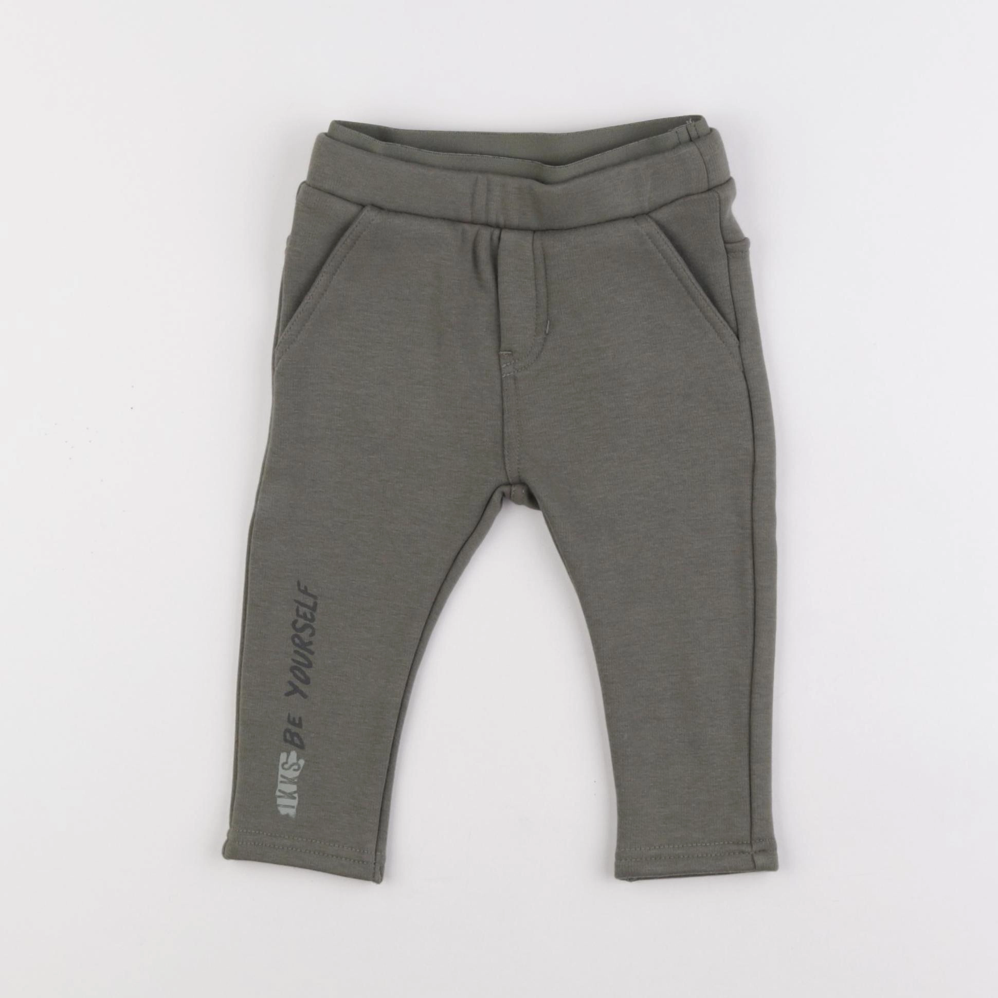 IKKS - pantalon doublé vert - 12 mois