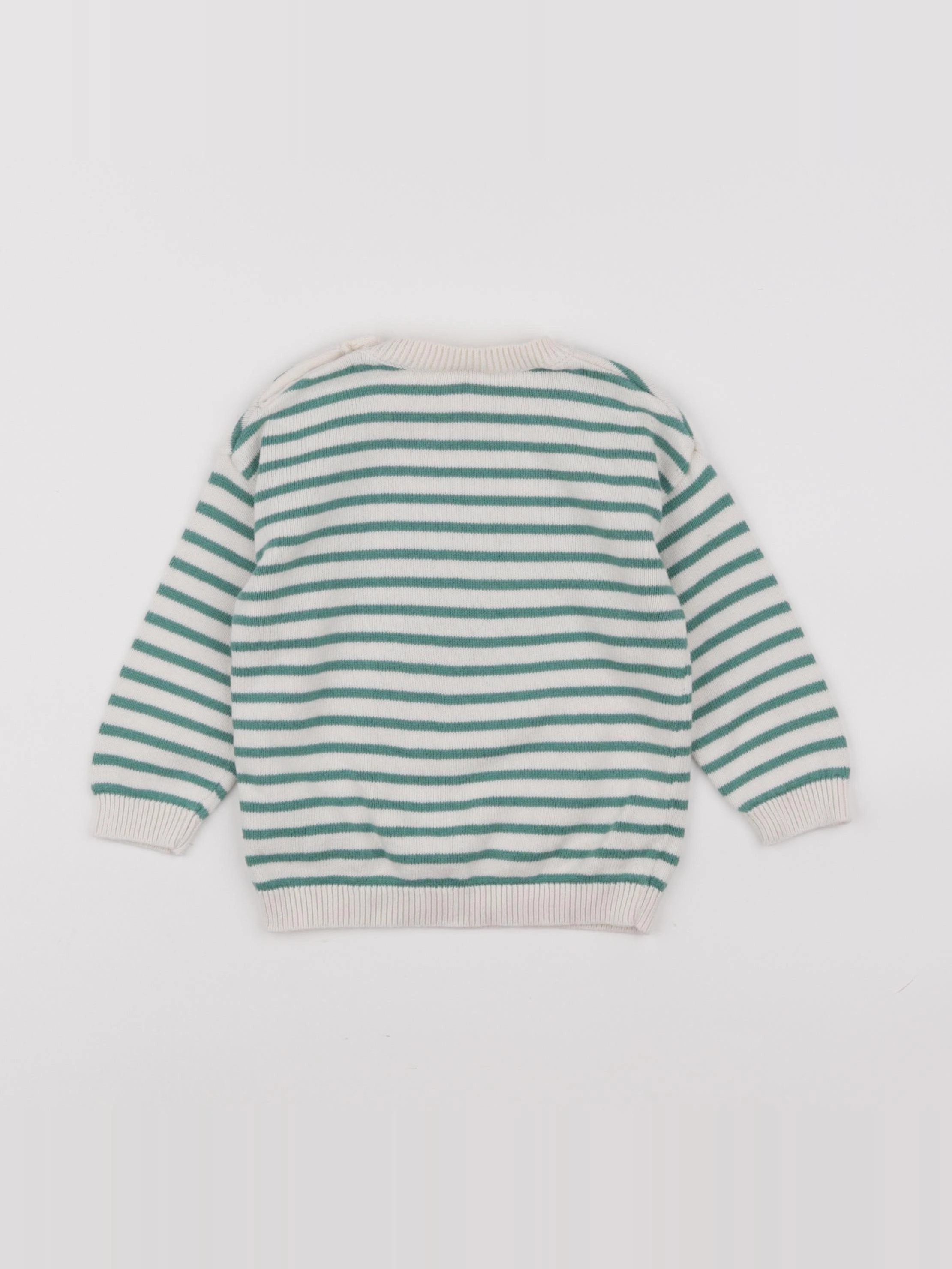 H&M - pull beige, vert - 9/12 mois