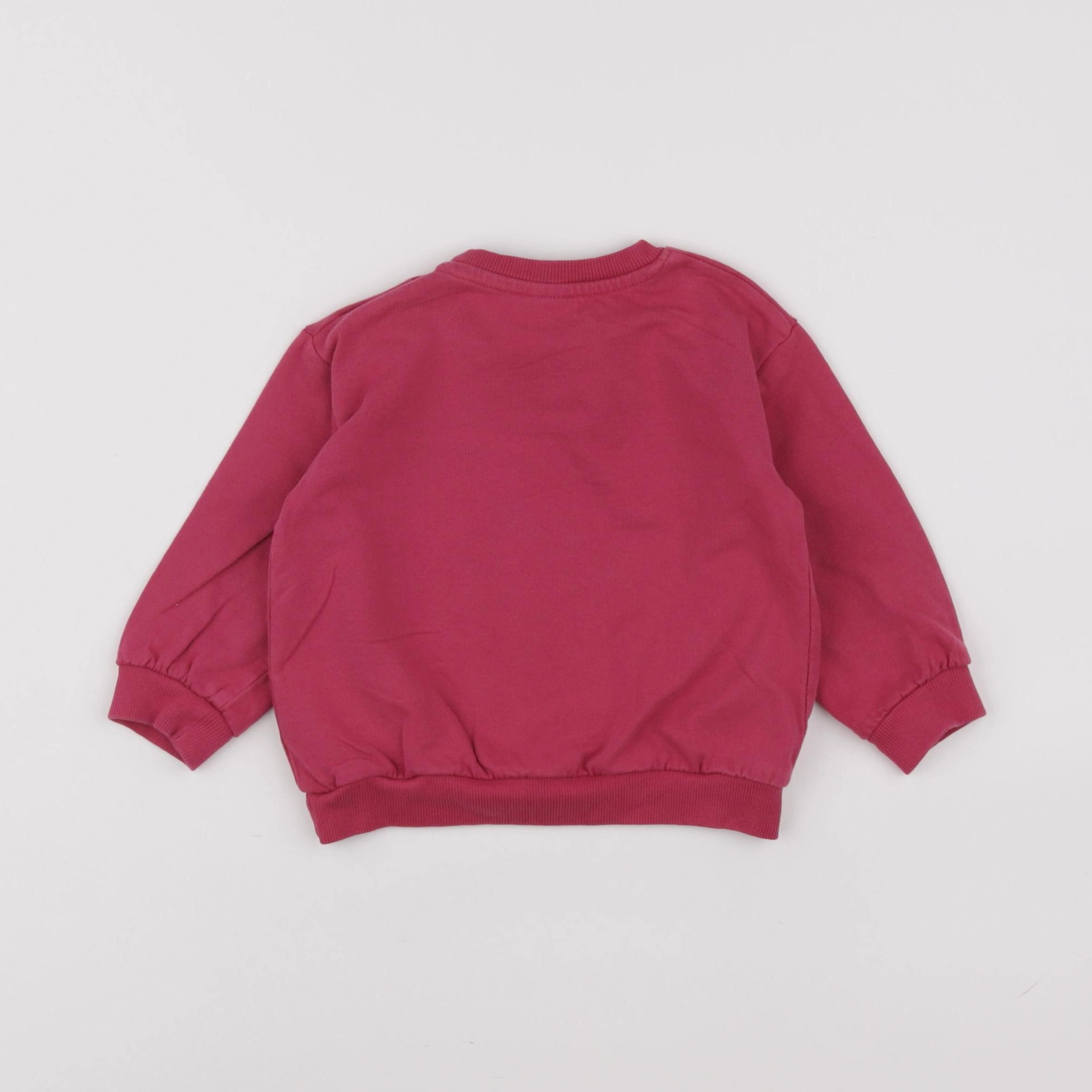 H&M - sweat rose - 9/12 mois