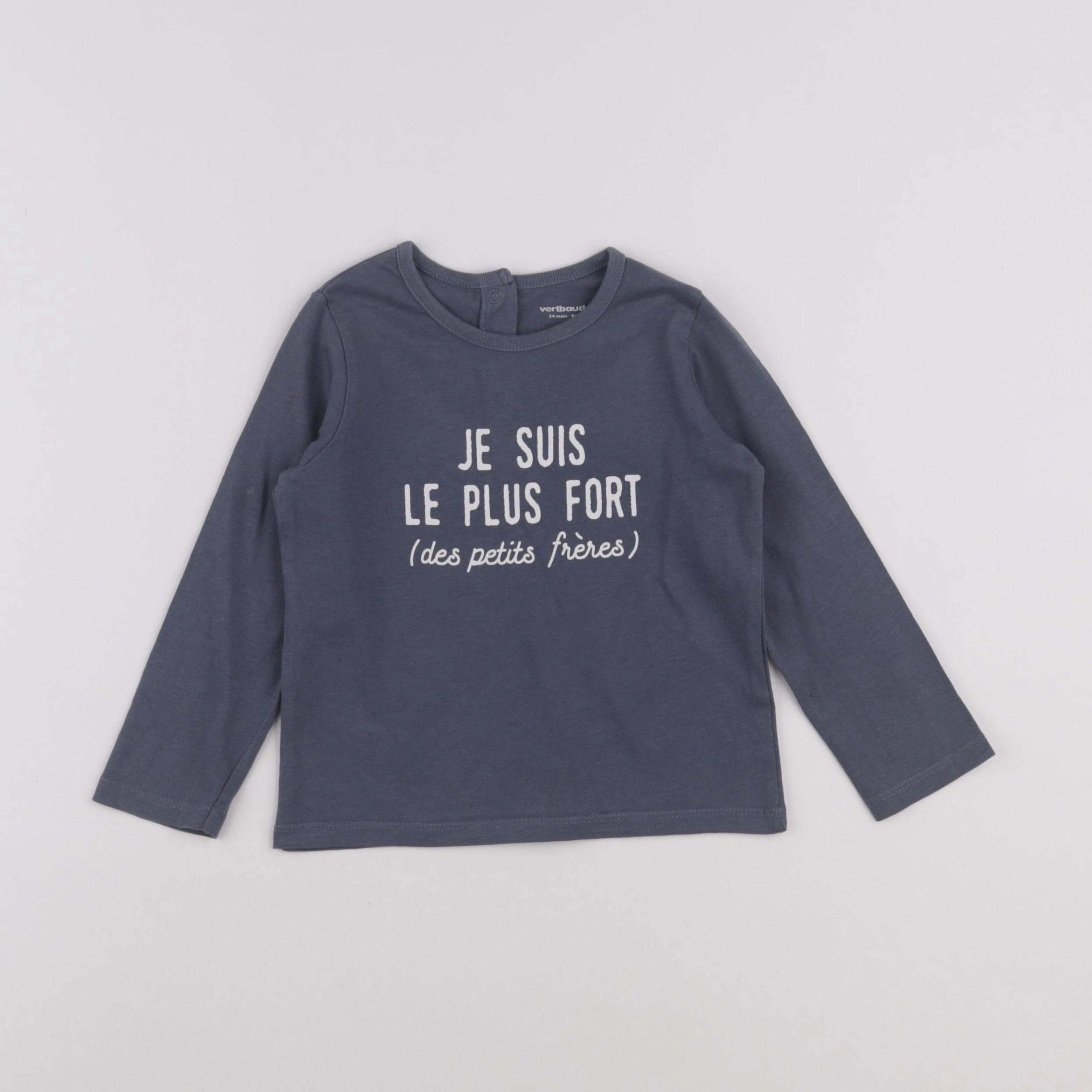 Vertbaudet - tee-shirt gris - 24 mois