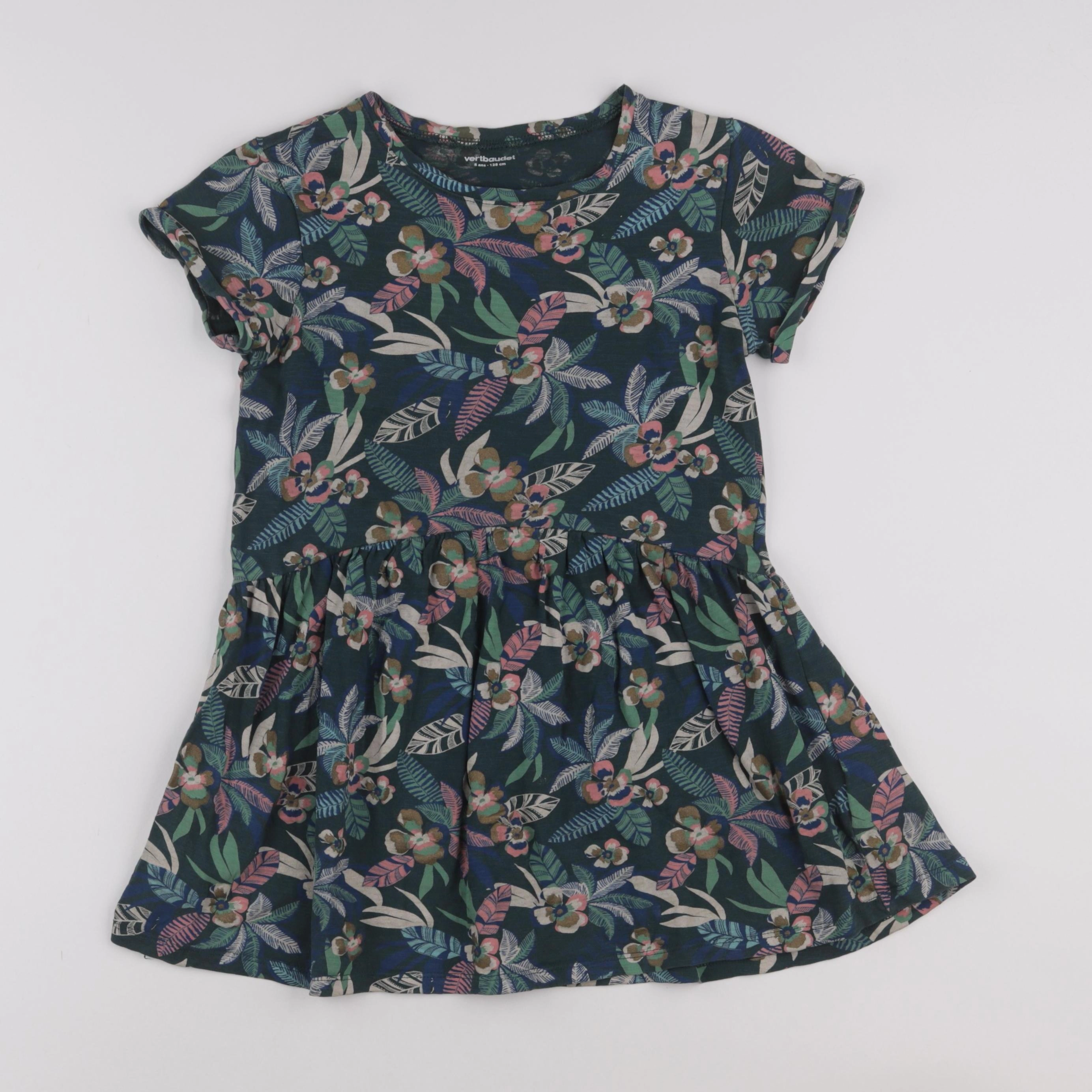 Vertbaudet - robe vert - 8 ans