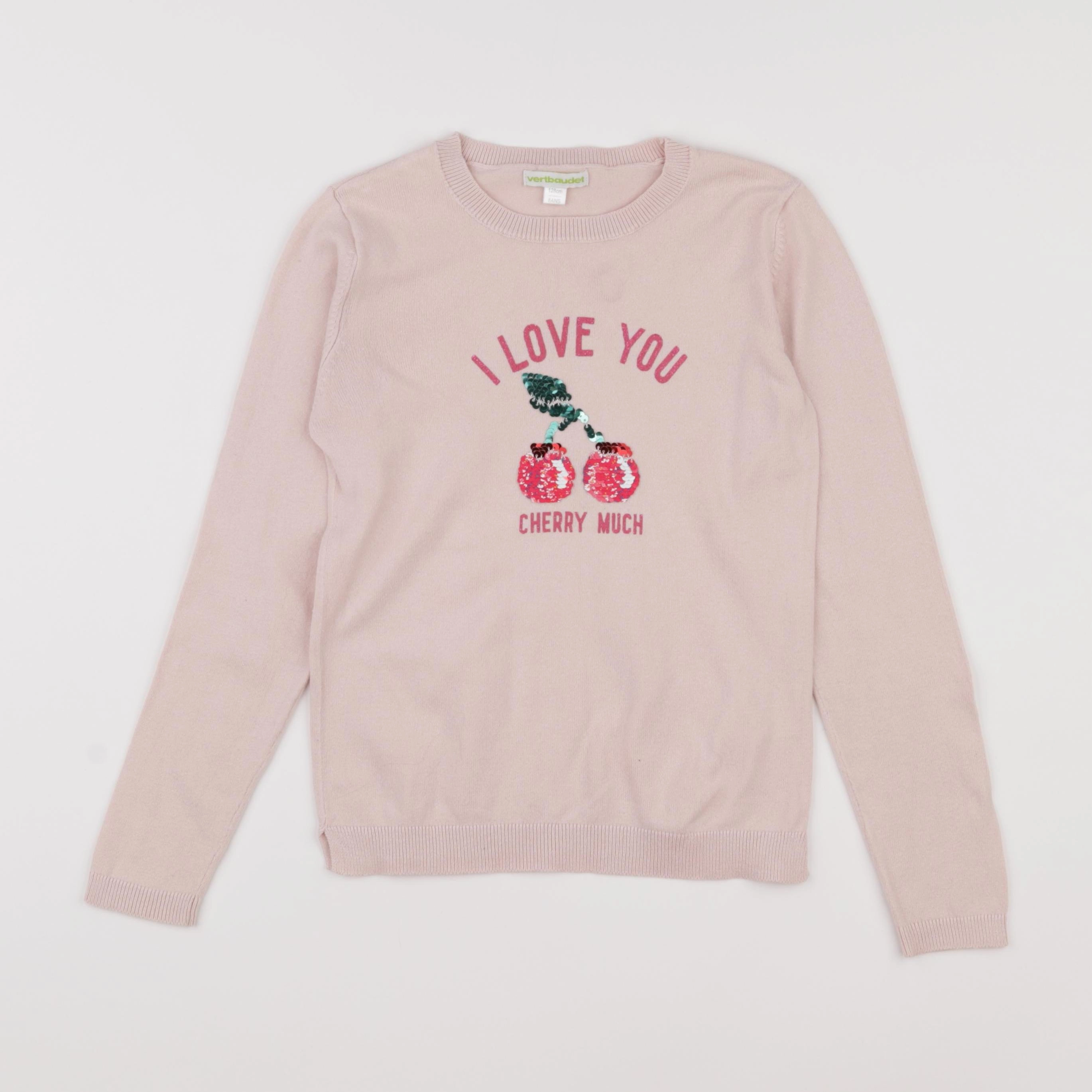 Vertbaudet - pull rose - 8 ans