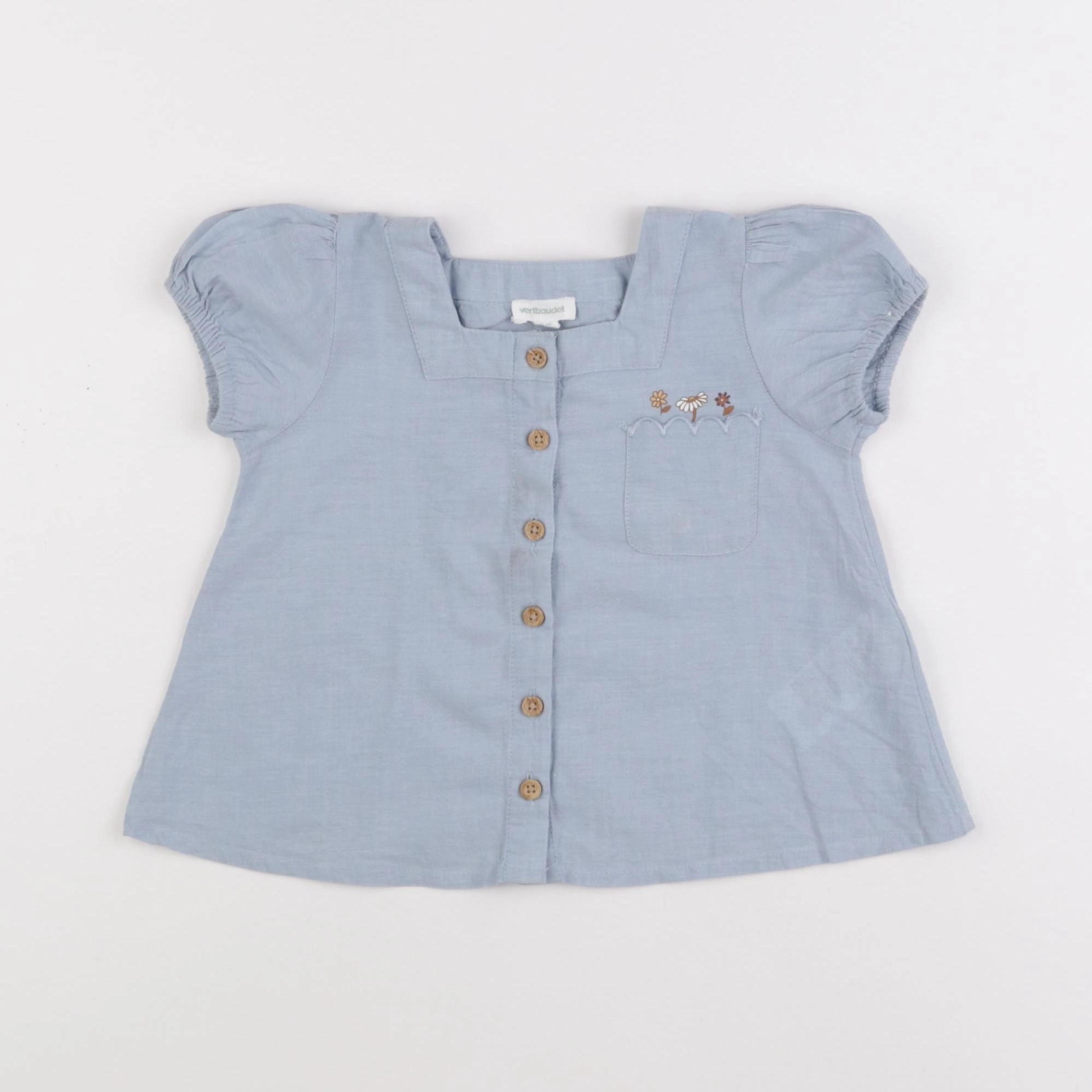 Vertbaudet - blouse bleu - 2 ans