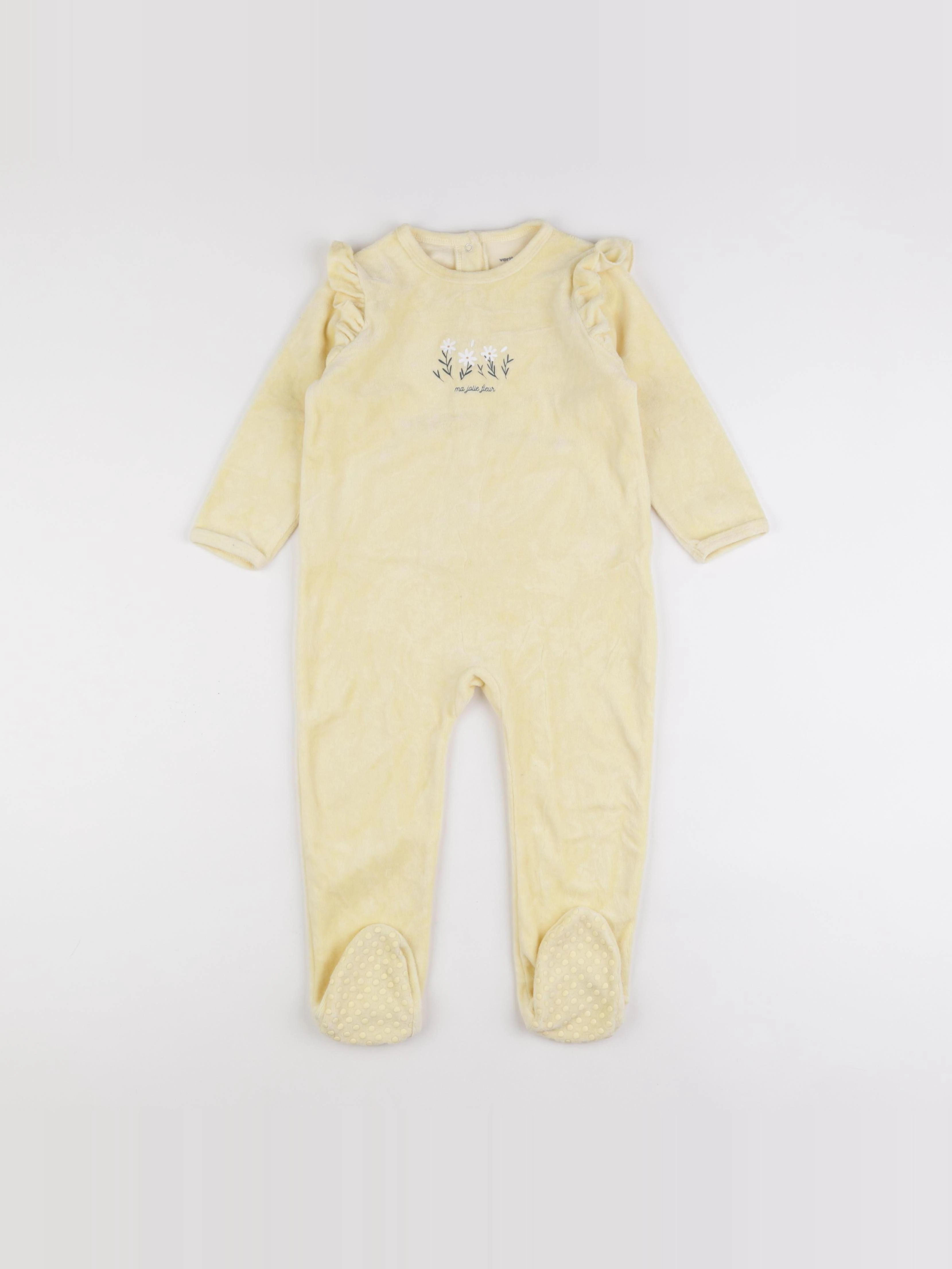 Vertbaudet - pyjama velours jaune - 3 ans