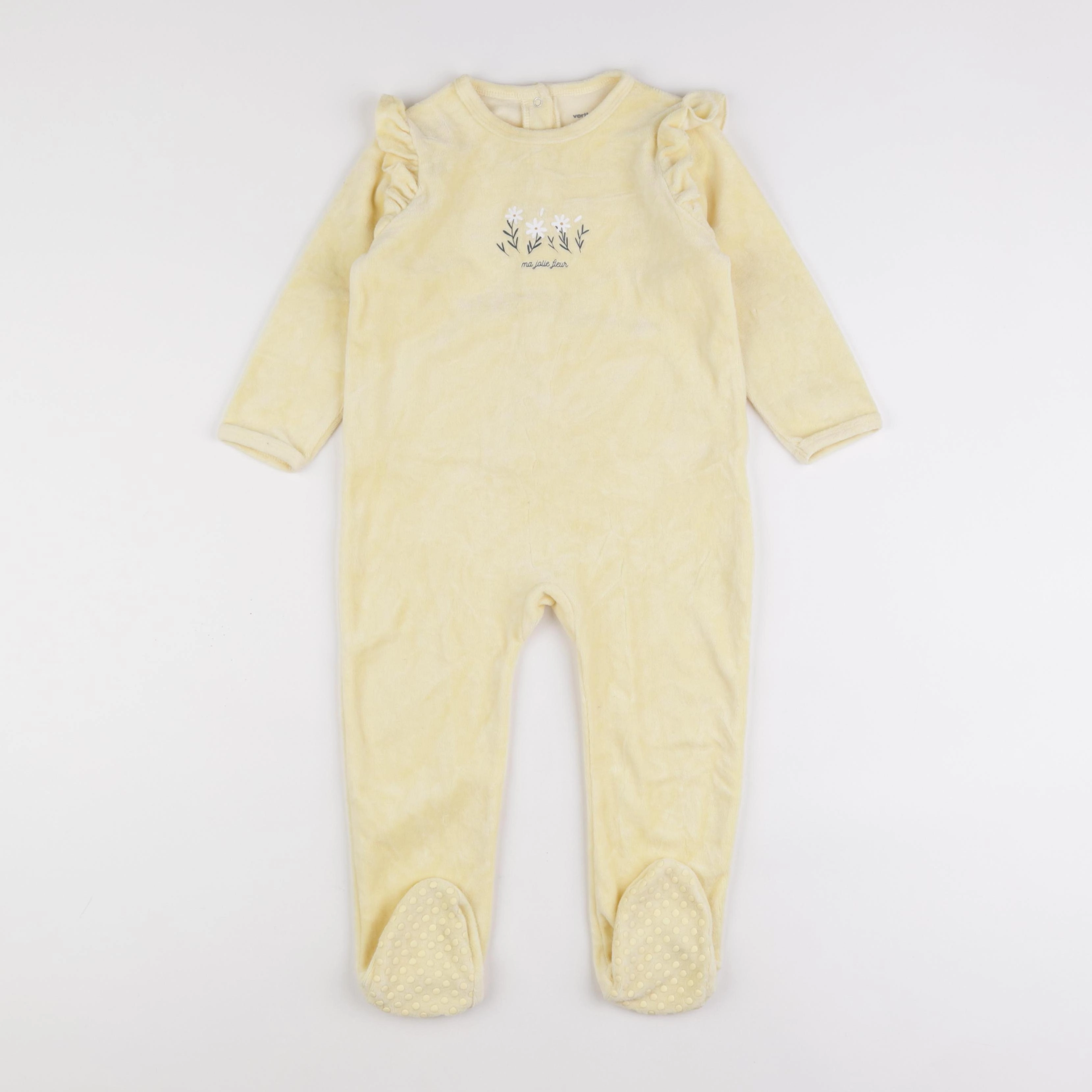 Vertbaudet - pyjama velours jaune - 3 ans