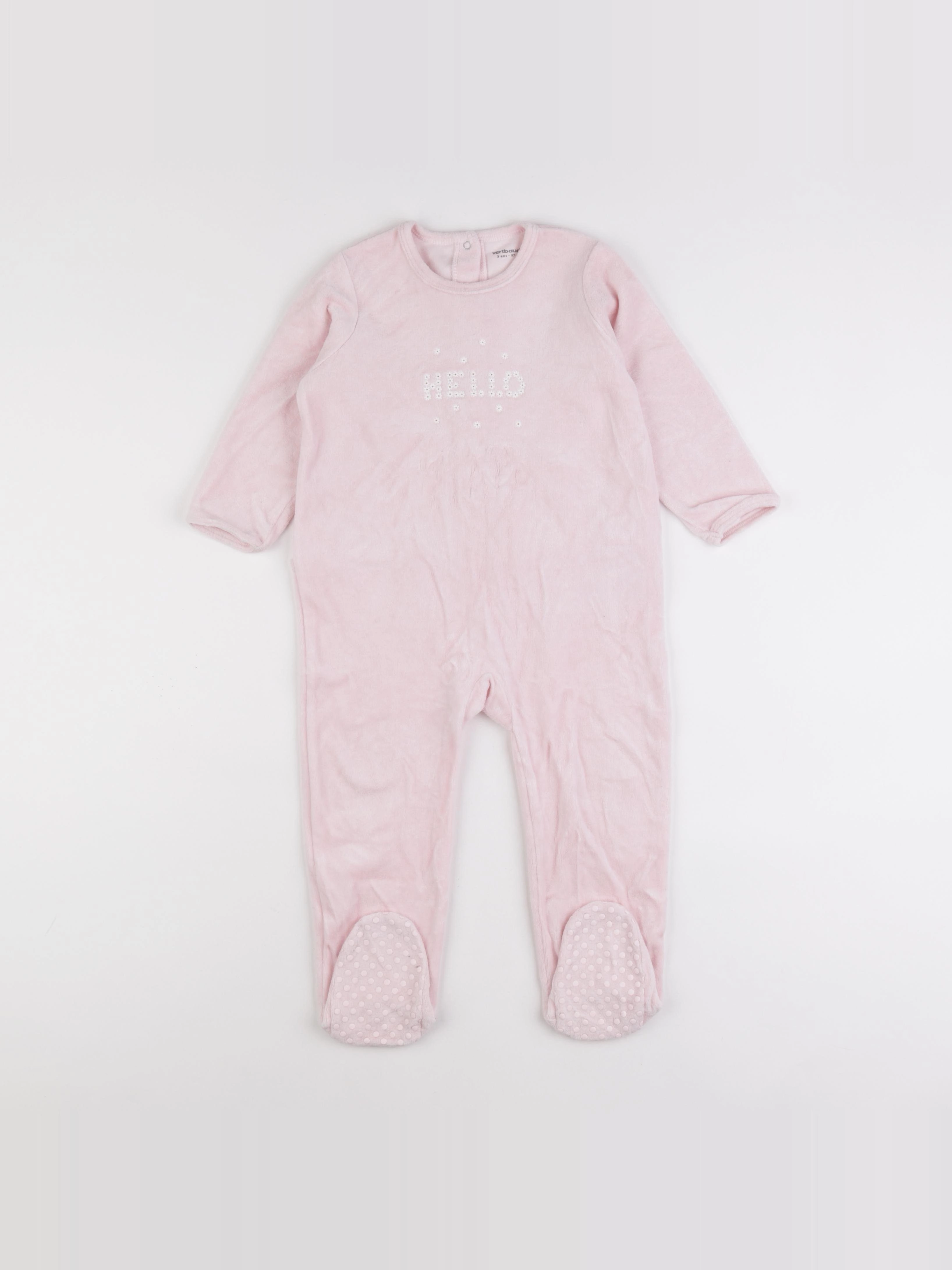 Vertbaudet - pyjama velours rose - 3 ans