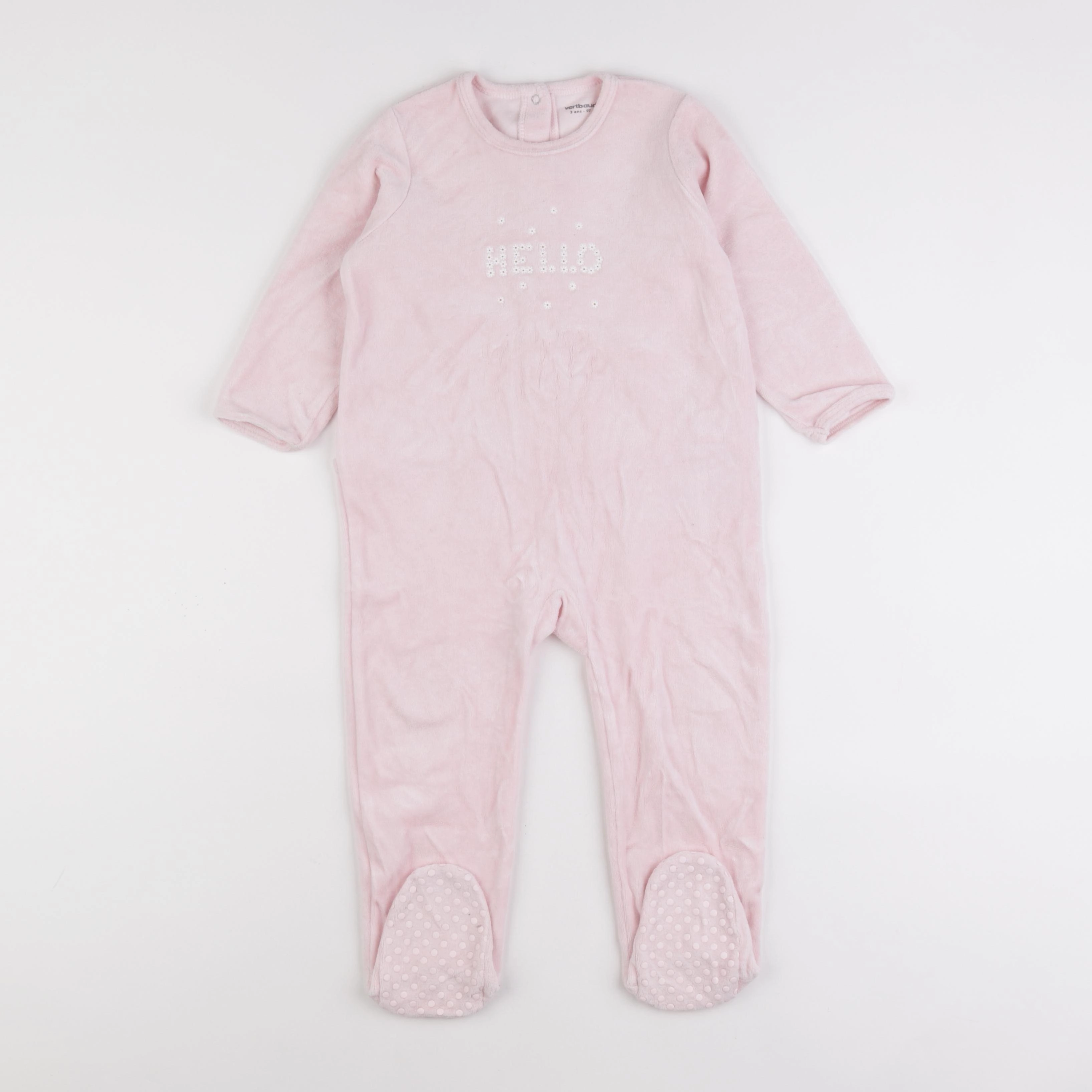 Vertbaudet - pyjama velours rose - 3 ans