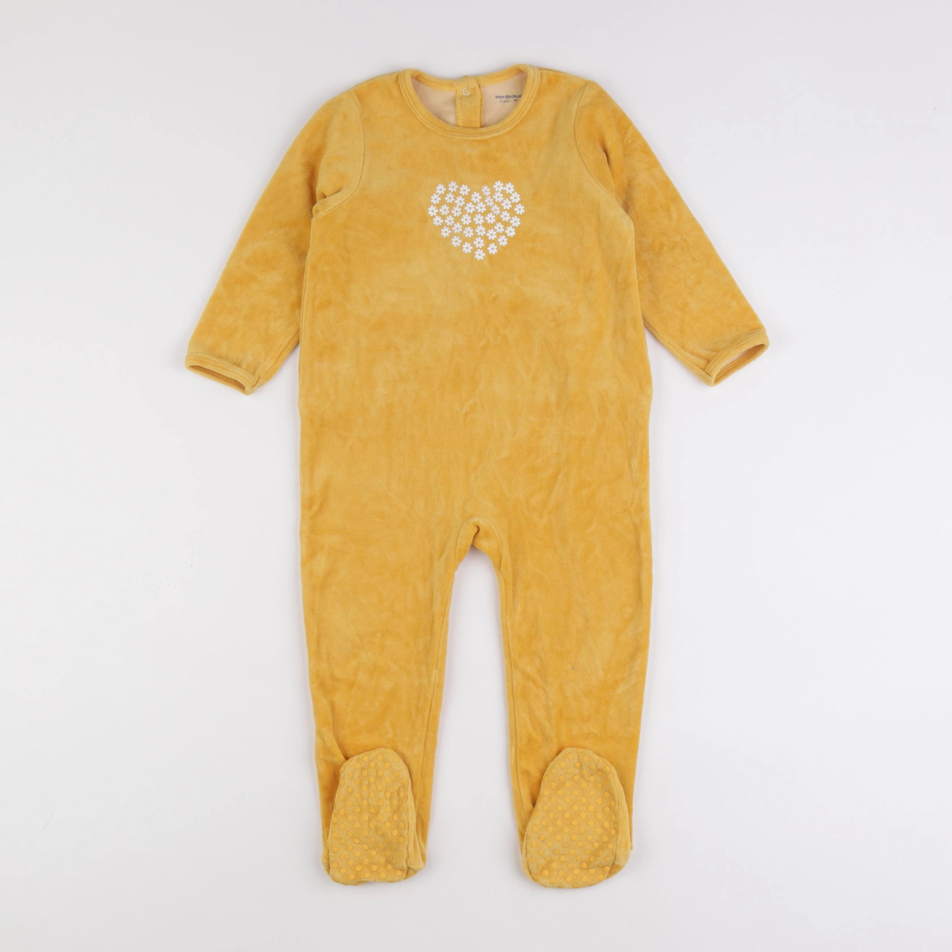 Vertbaudet - pyjama velours jaune - 3 ans