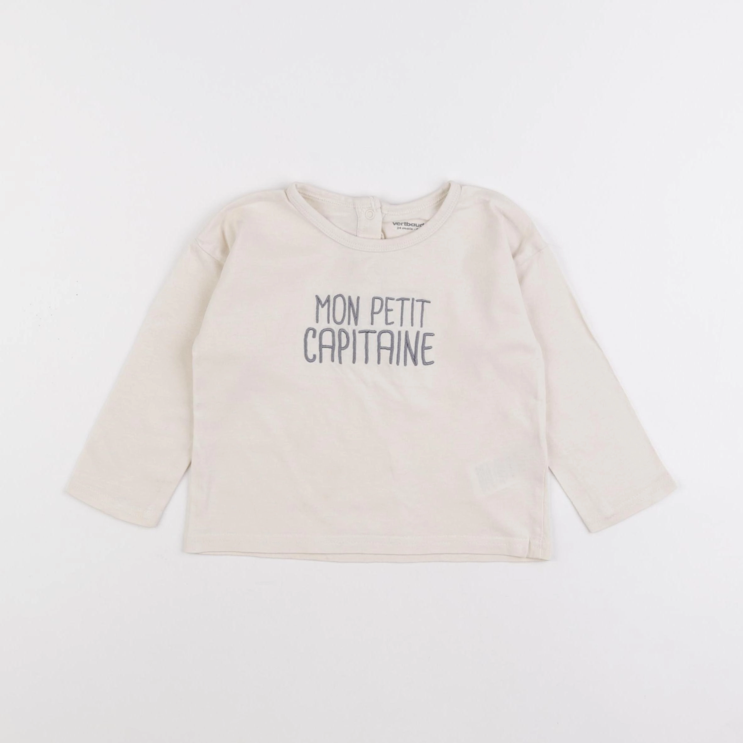 Vertbaudet - tee-shirt beige - 24 mois