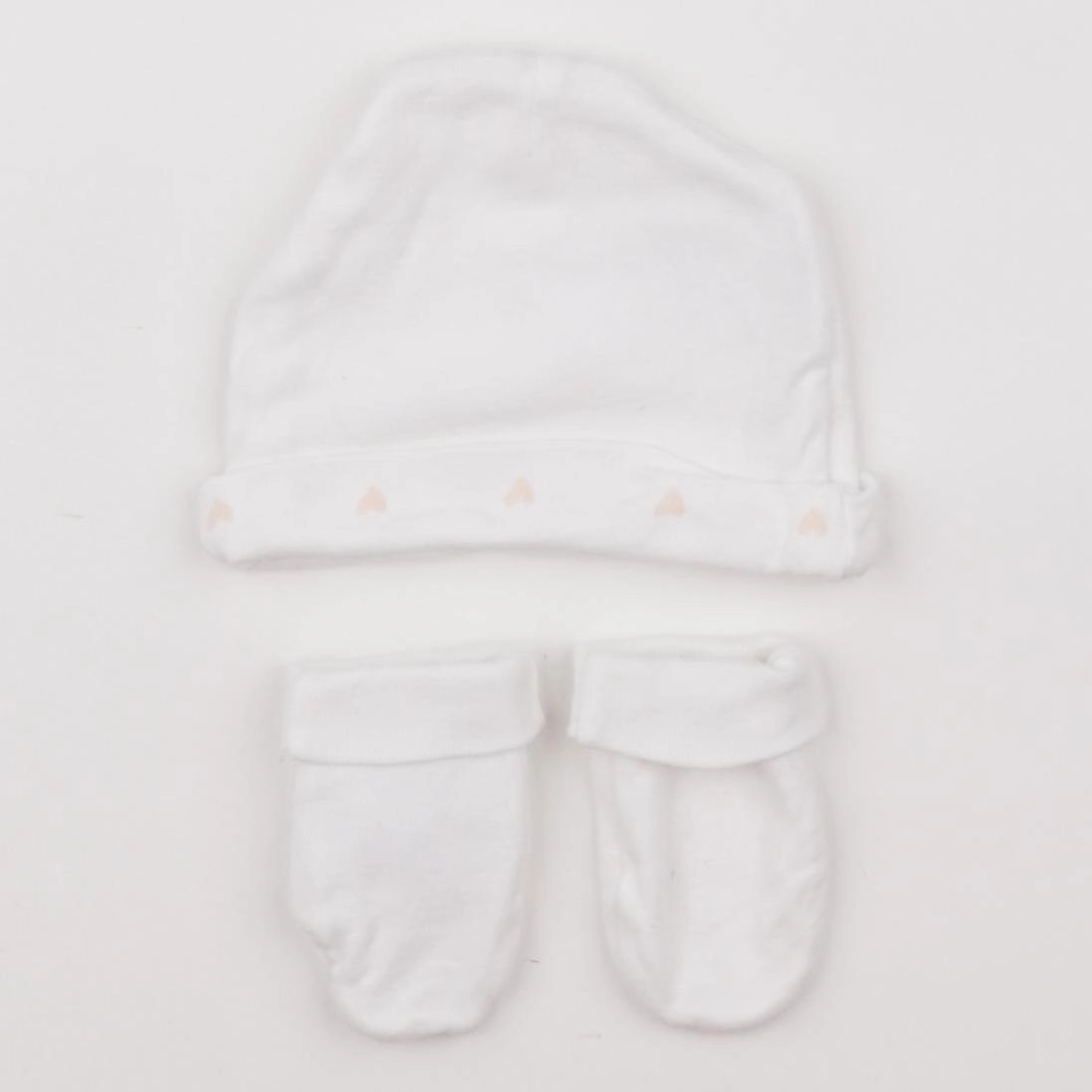 Vertbaudet - ensemble bonnet/moufles blanc - 9/12 mois