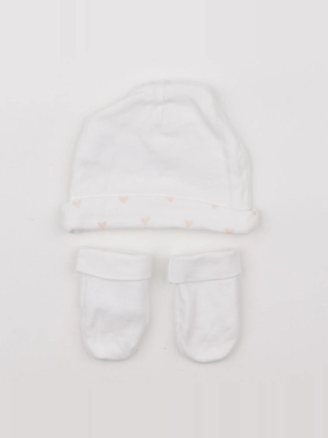Vertbaudet - ensemble bonnet/moufles blanc - 9/12 mois