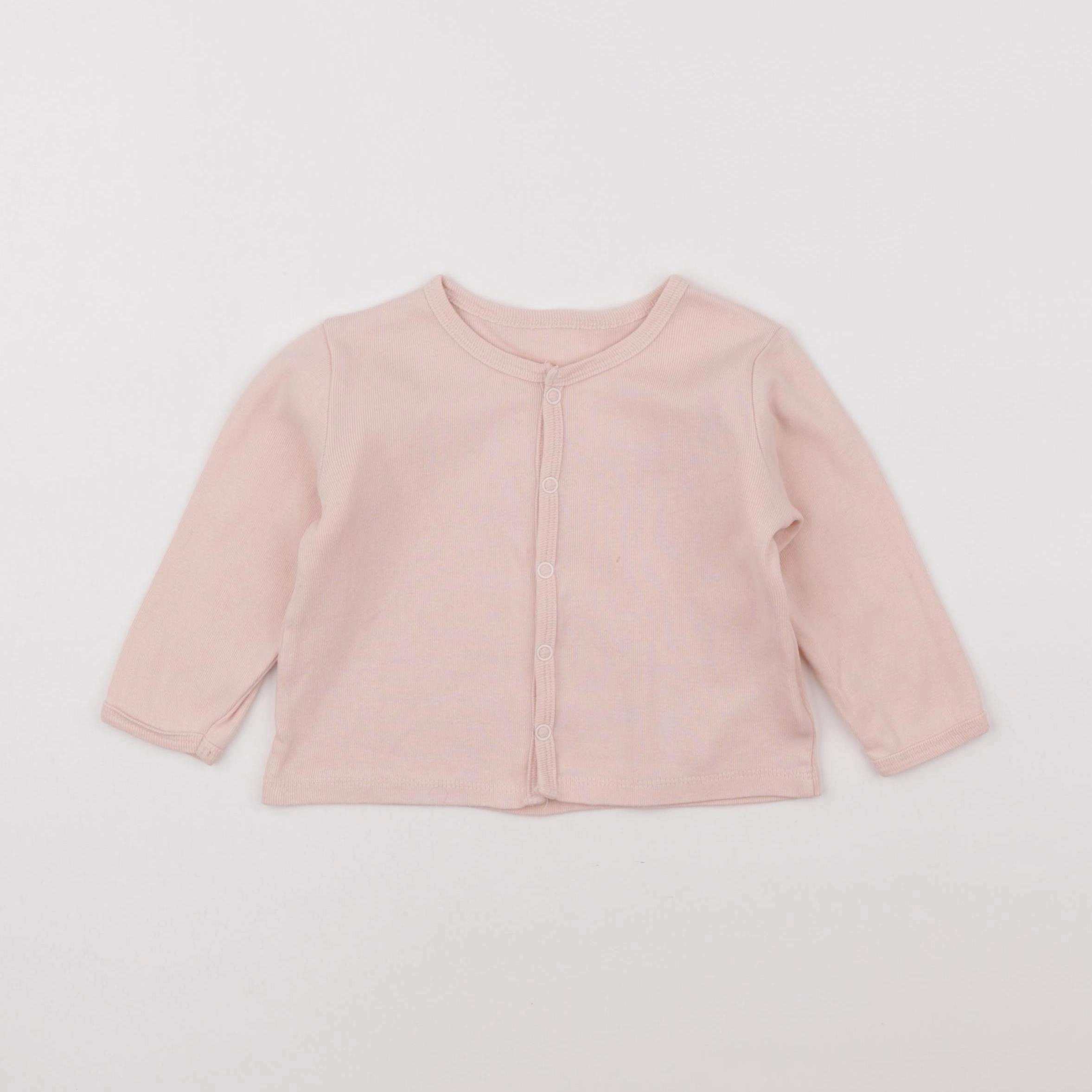 Vertbaudet - gilet rose - 12 mois