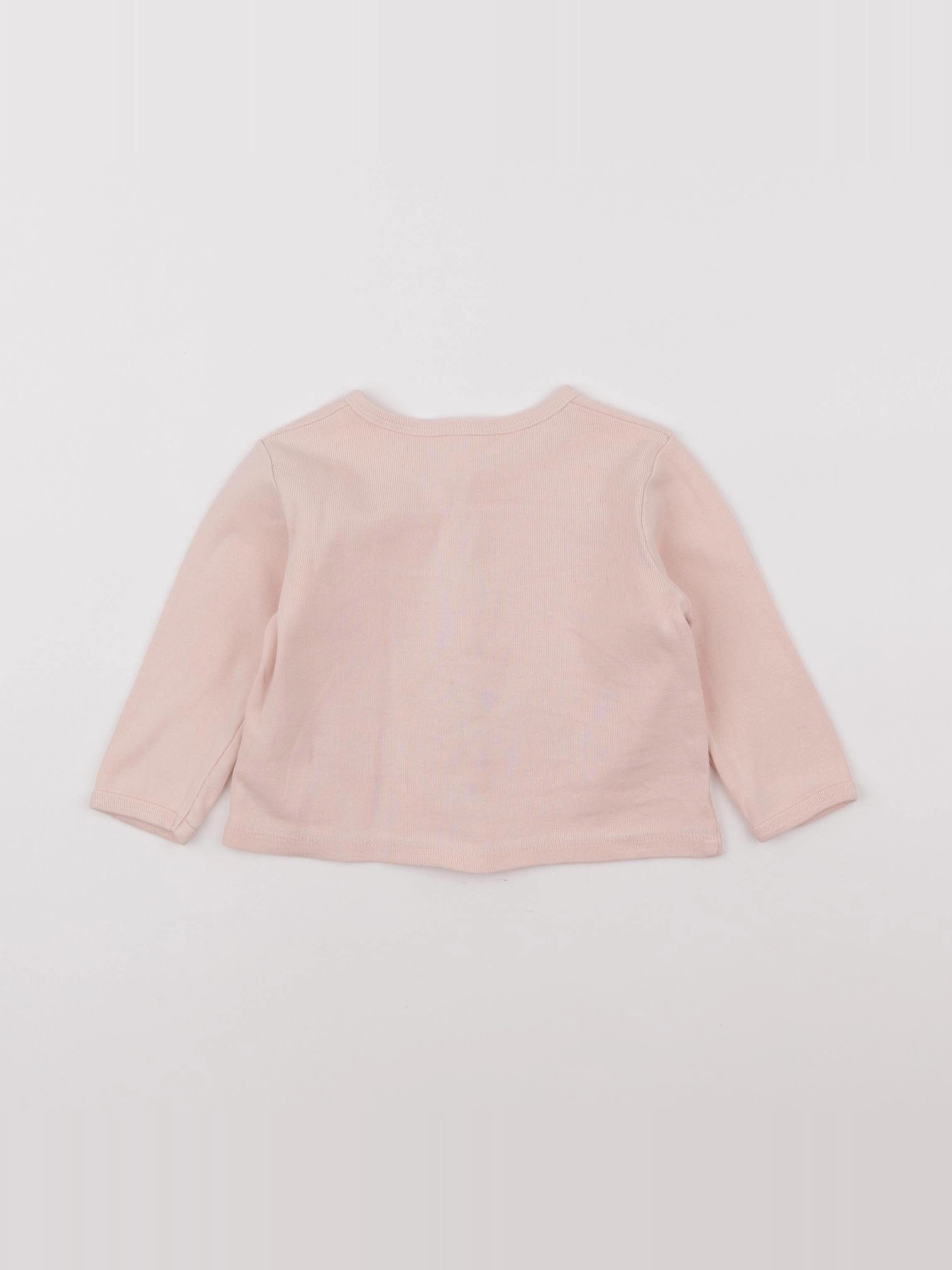 Vertbaudet - gilet rose - 12 mois