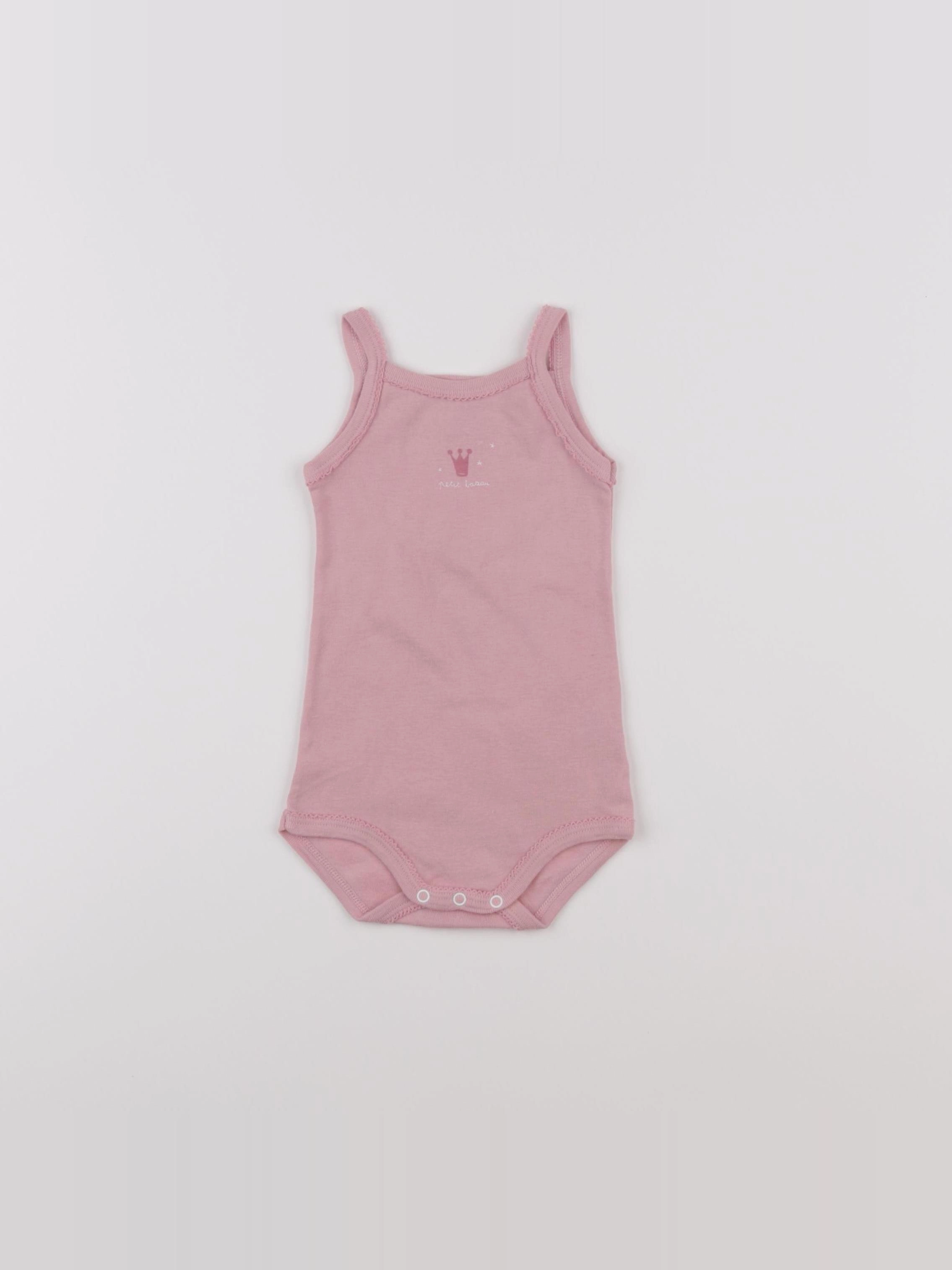 Petit Bateau - body rose - 6 mois