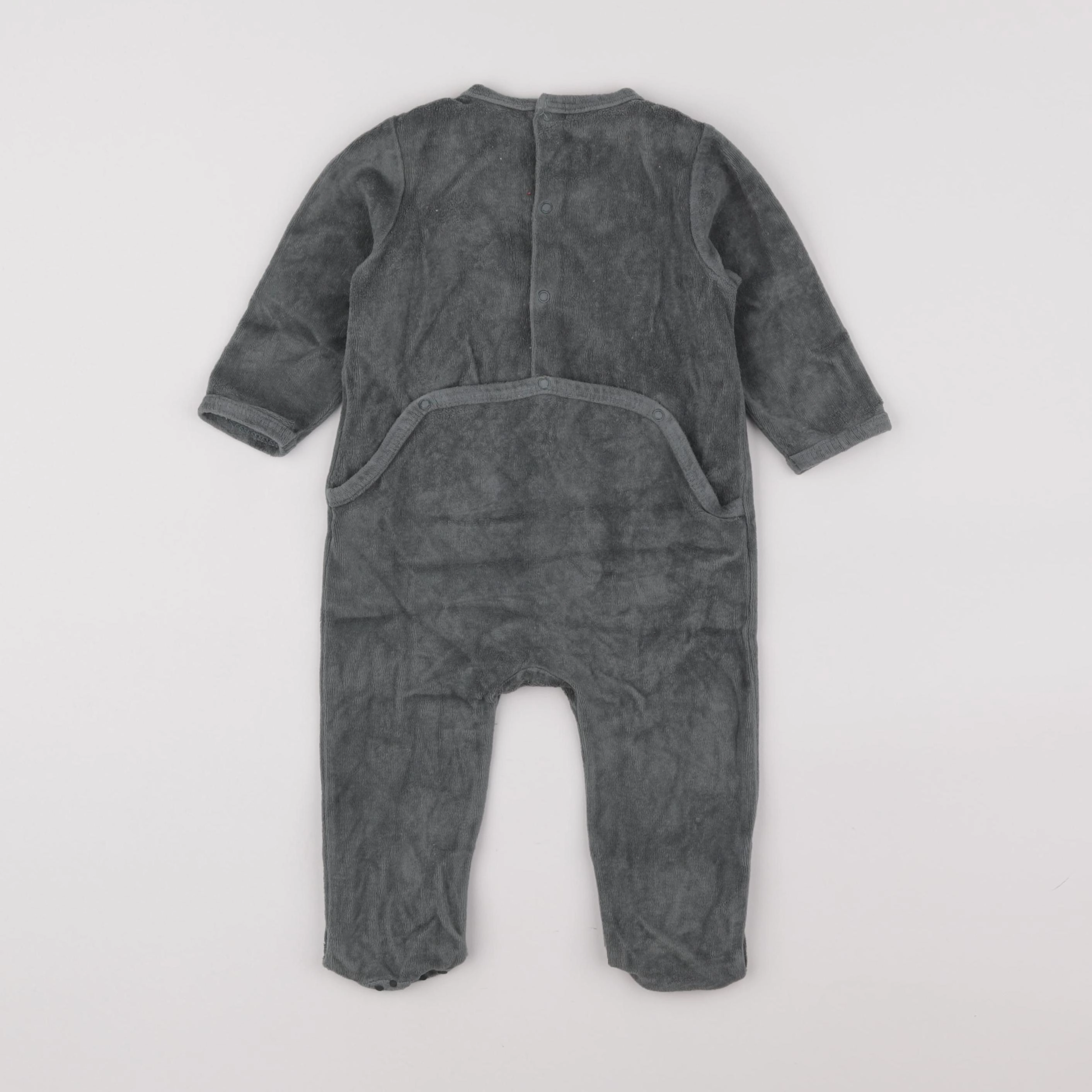 Vertbaudet - pyjama velours gris - 9 mois