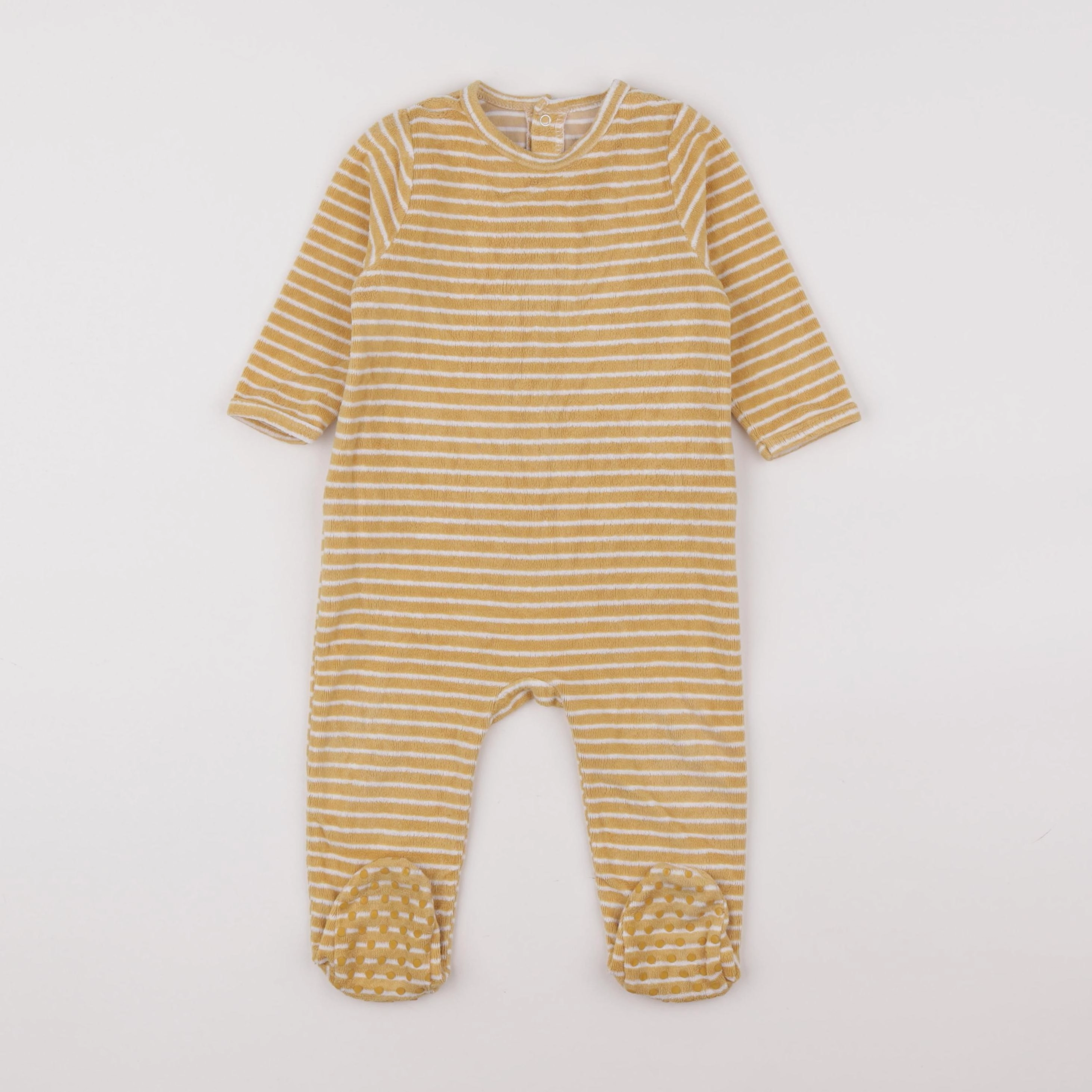 Vertbaudet - pyjama velours jaune - 9 mois