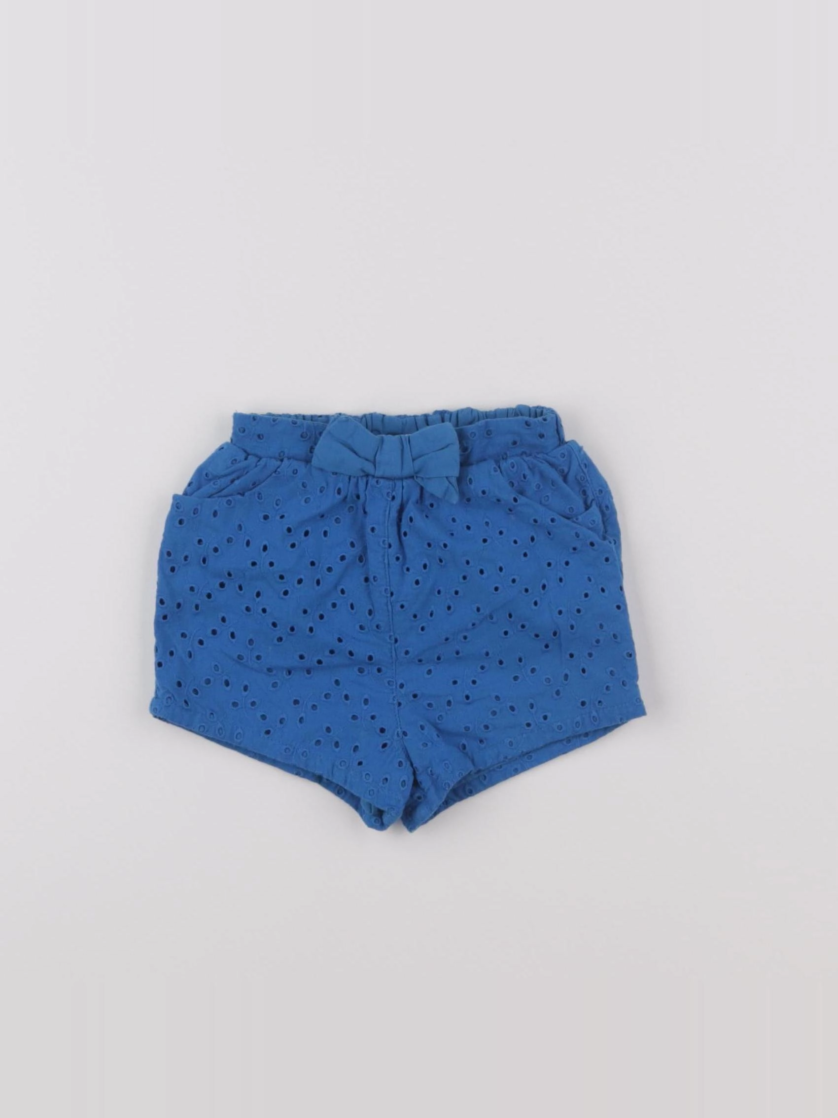 Petit Bateau - short bleu - 6 mois
