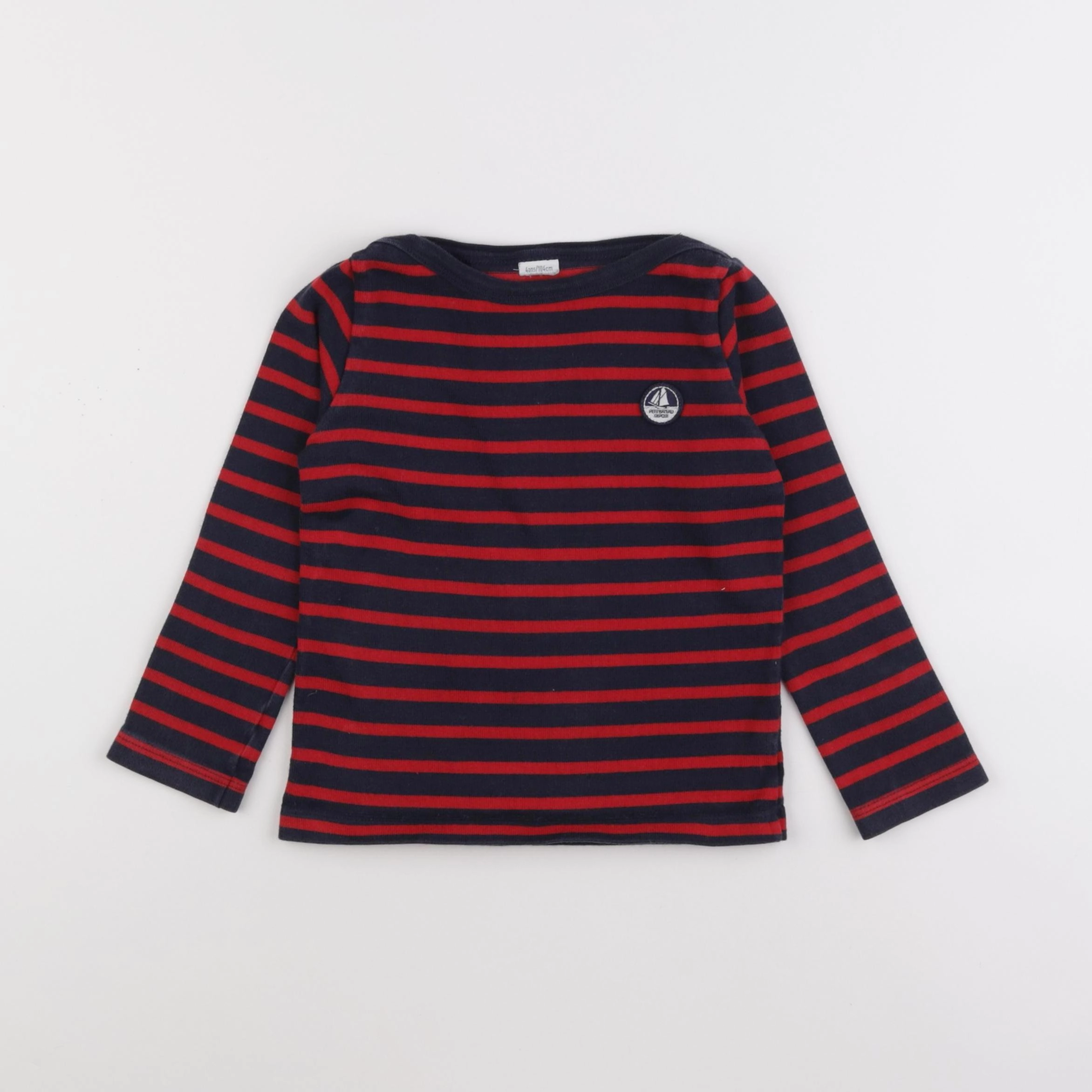 Petit Bateau - tee-shirt bleu, rouge - 4 ans