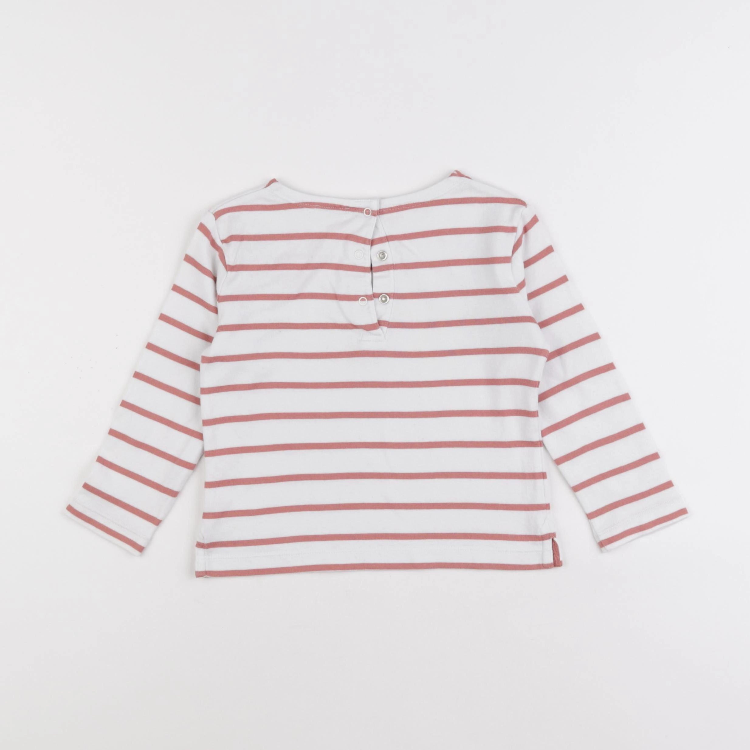 Boutchou - pull blanc, rose - 2 ans