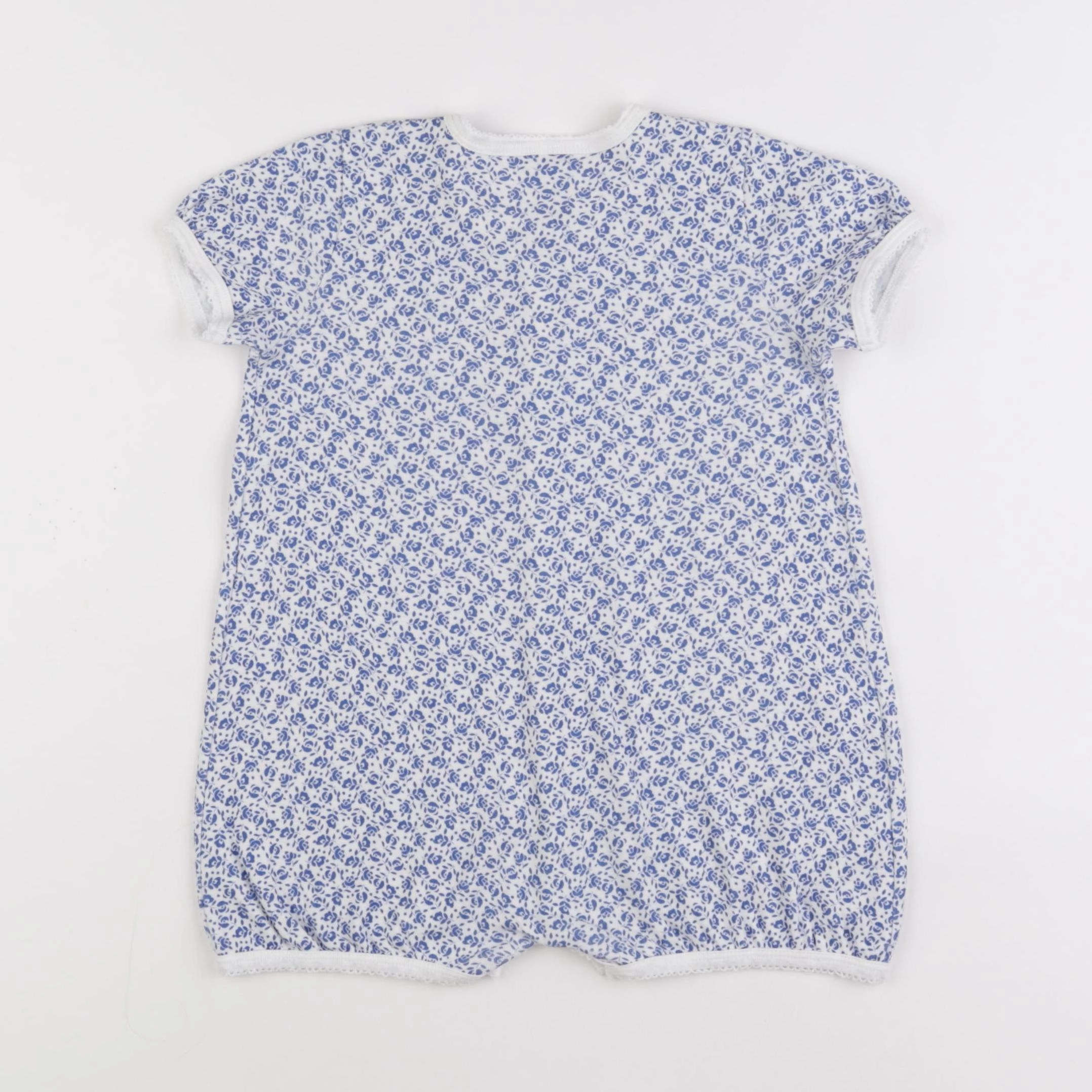 Petit Bateau - pyjama coton bleu, blanc - 2 ans