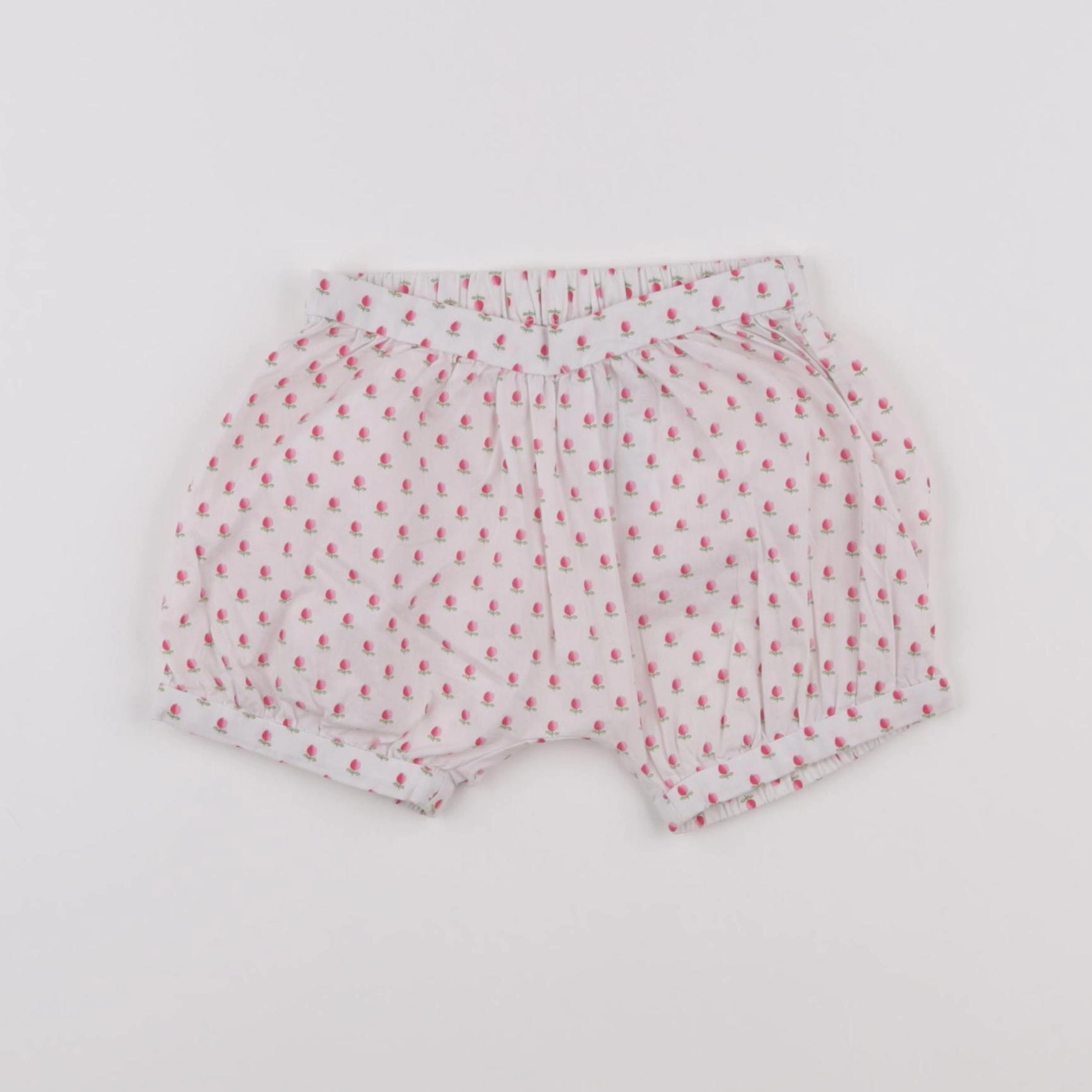 Jacadi - bloomer blanc, rose - 12 mois