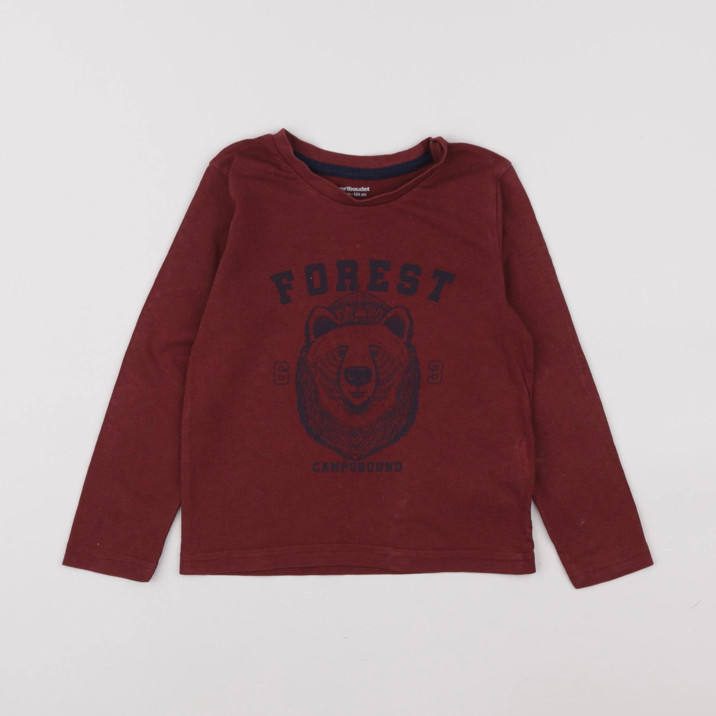 Vertbaudet - tee-shirt rouge - 4 ans