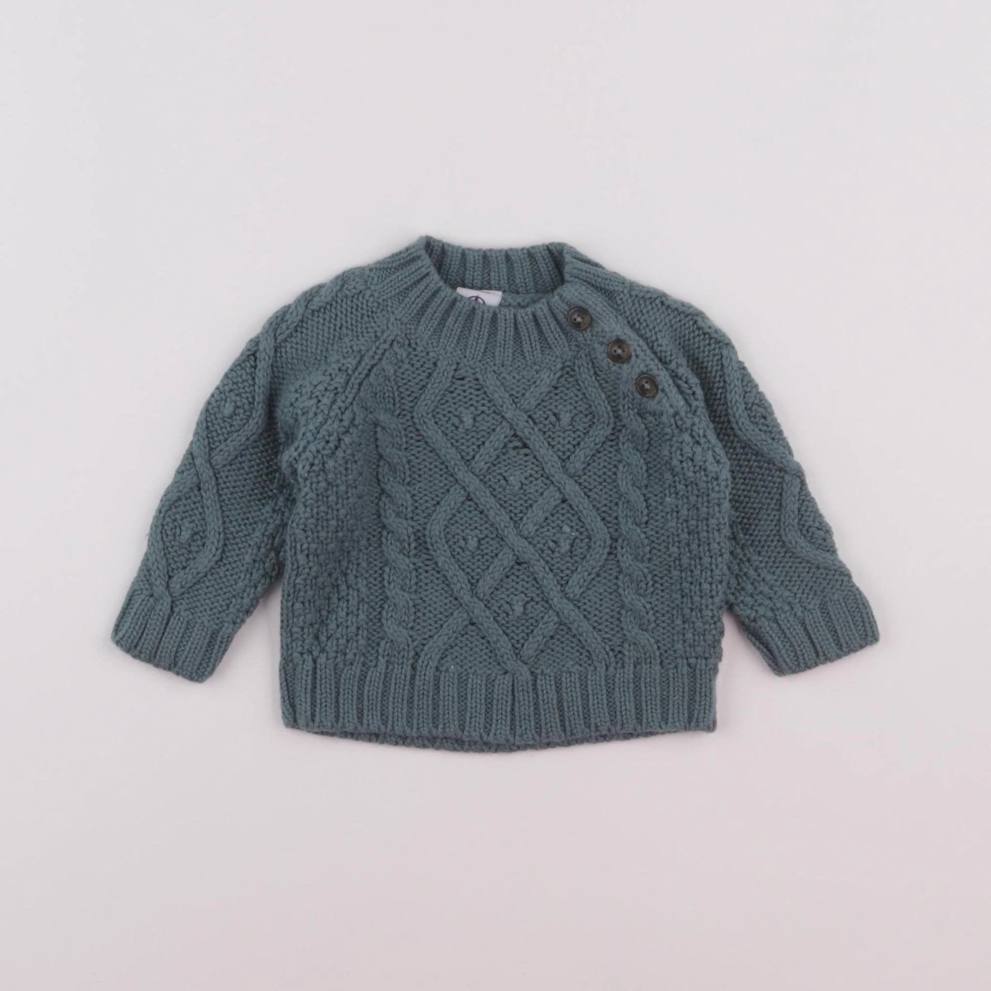 Petit Bateau - pull vert - 3 mois