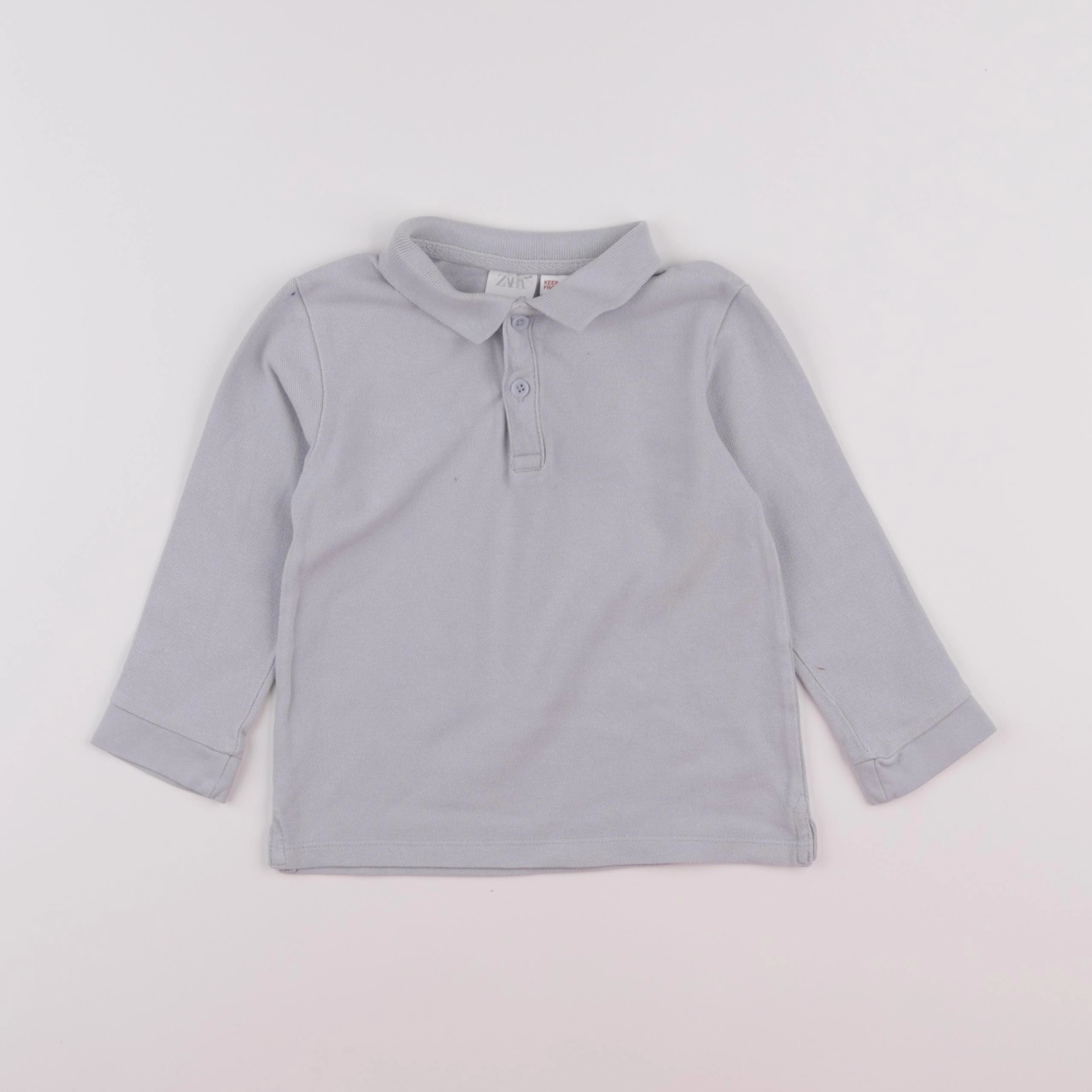 Zara - polo bleu - 2/3 ans
