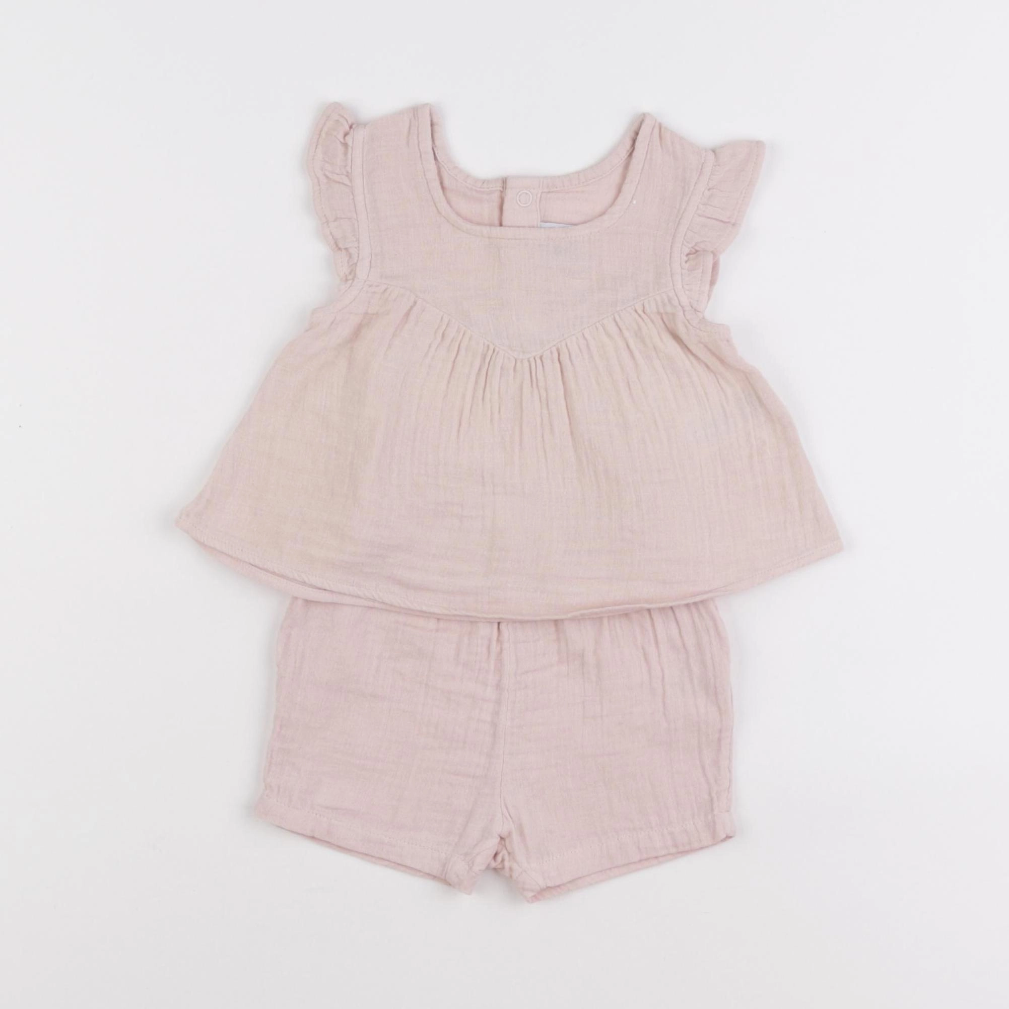 Petit Bateau - ensemble rose - 3 mois