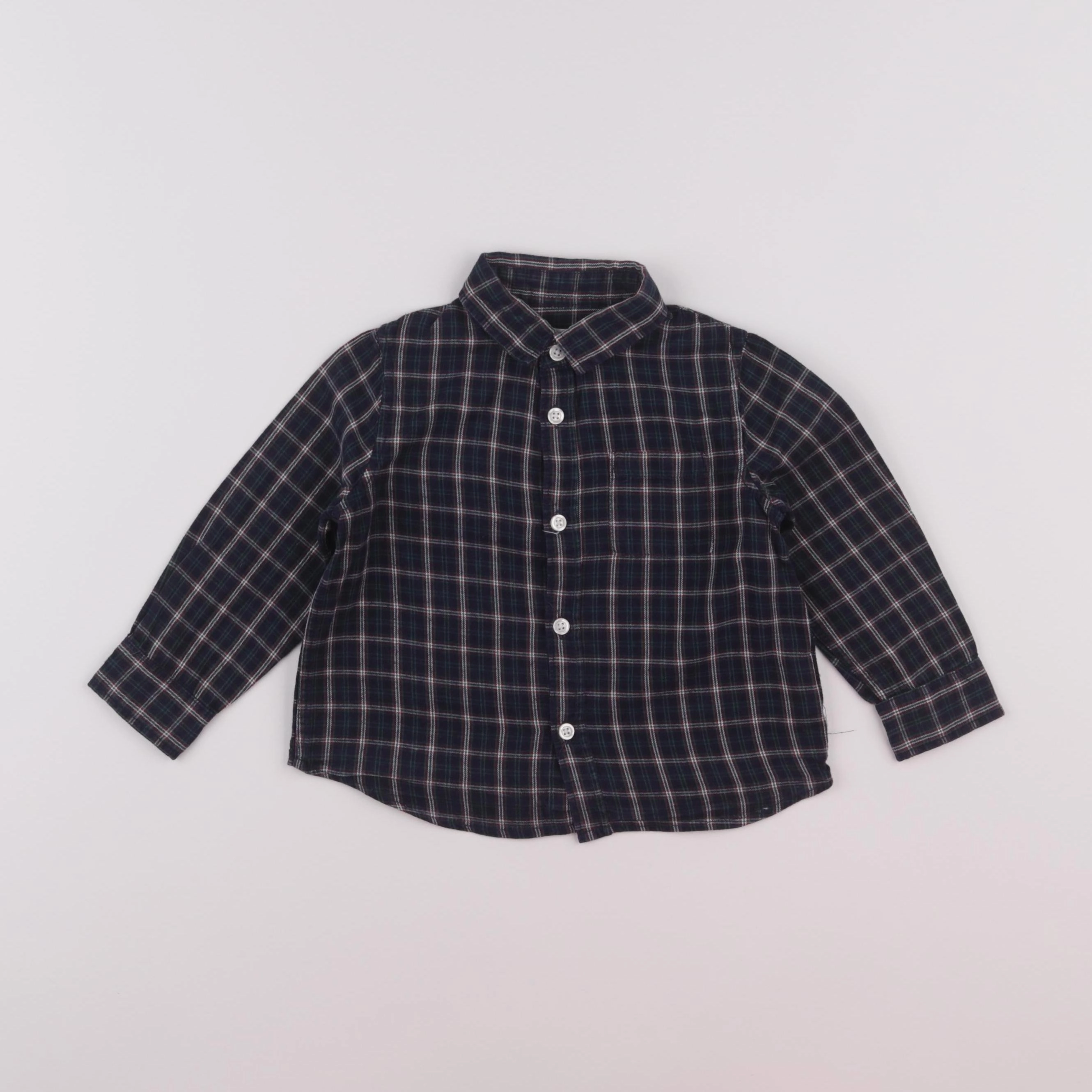 Cyrillus - chemise vert, bleu - 24 mois