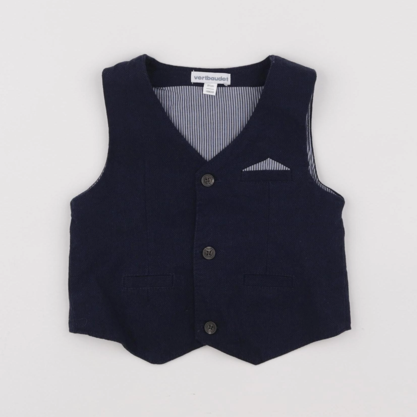 Vertbaudet - gilet bleu - 18 mois