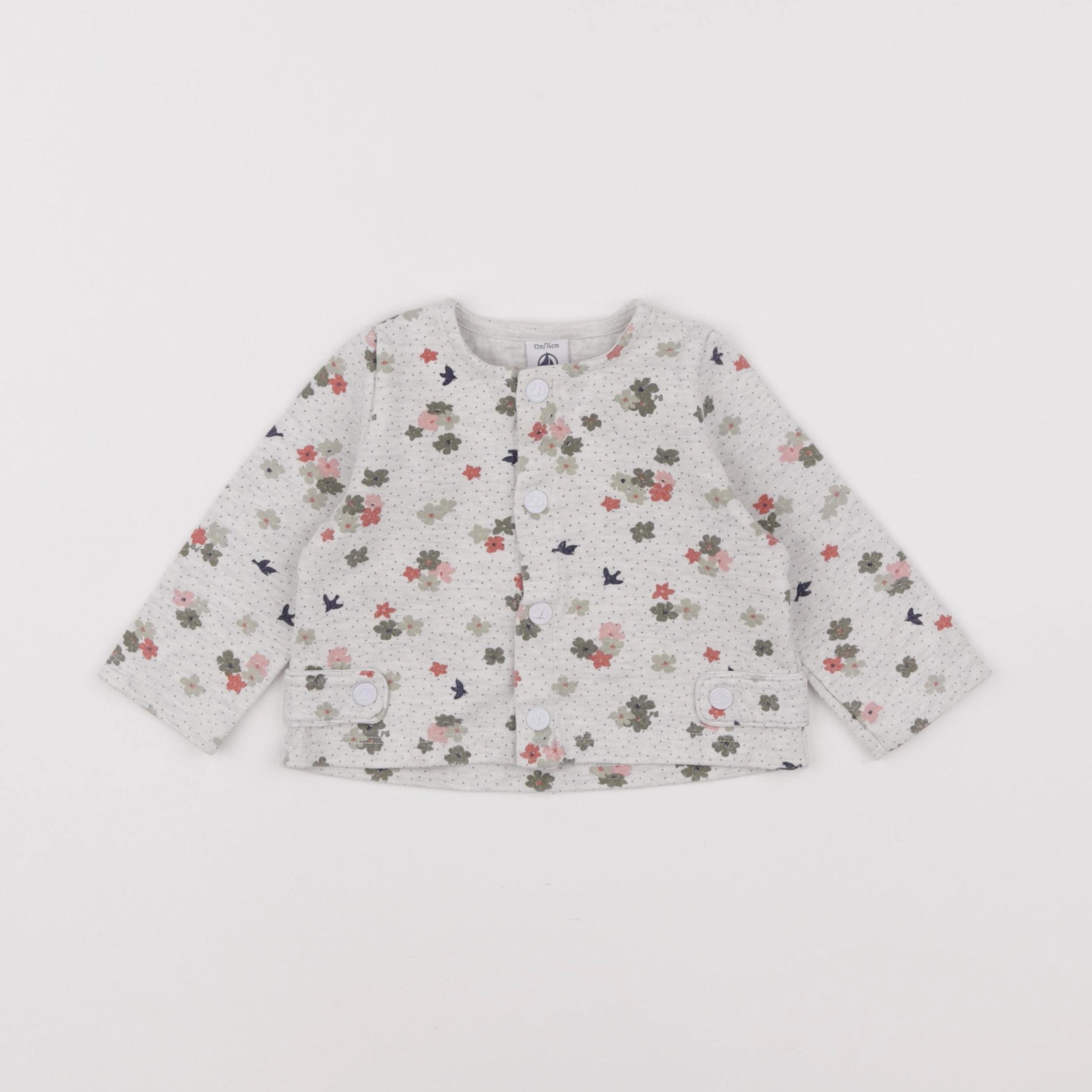 Petit Bateau - sweat gris - 12 mois