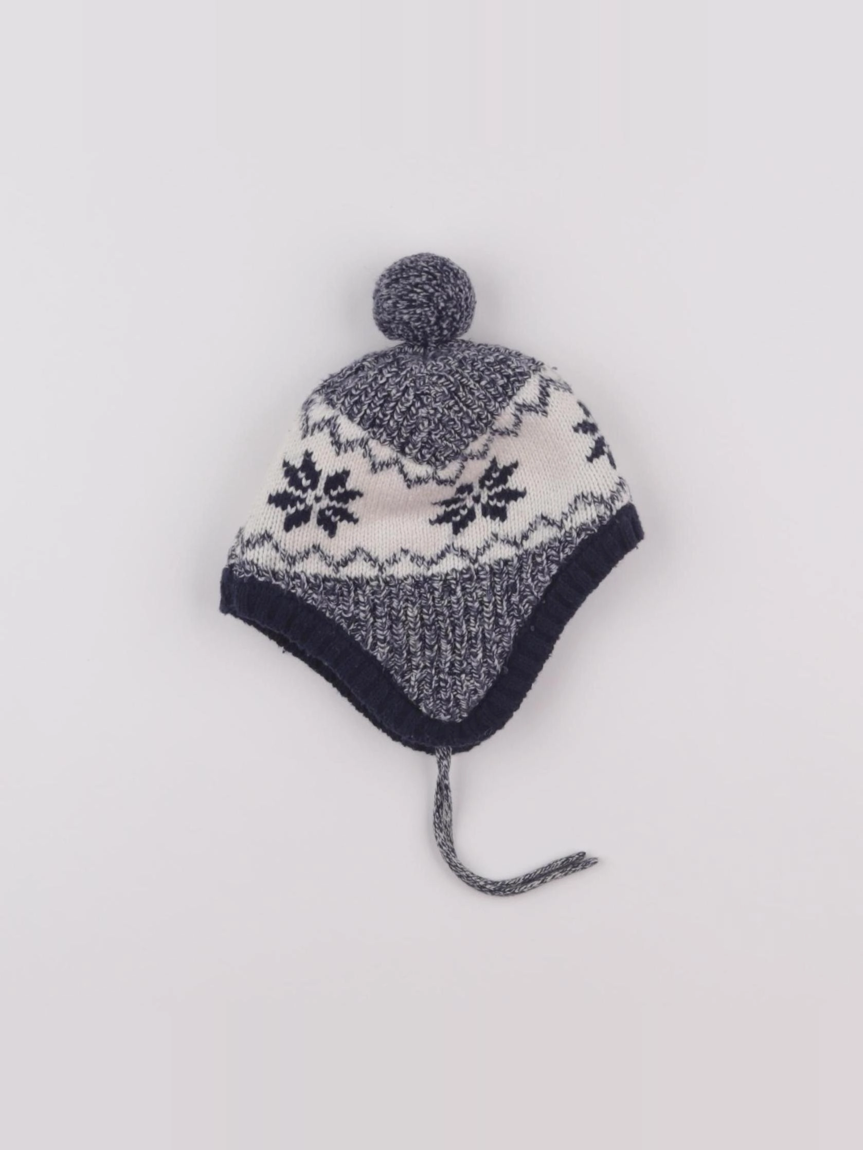 Cadet Rousselle - bonnet blanc, bleu - 6/12 mois